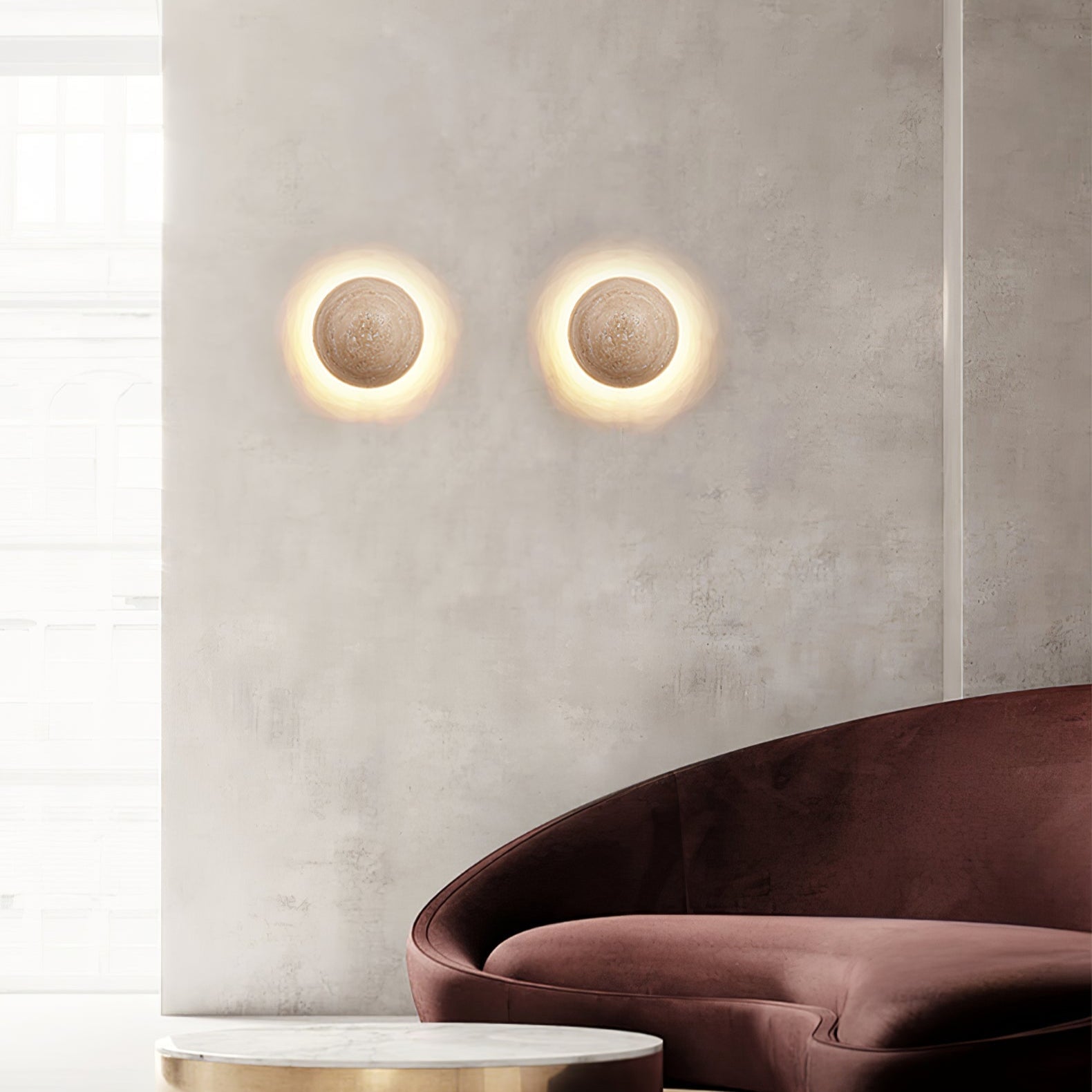 Nyvarion Applique Murale Minimaliste en Travertin - Neutralighting