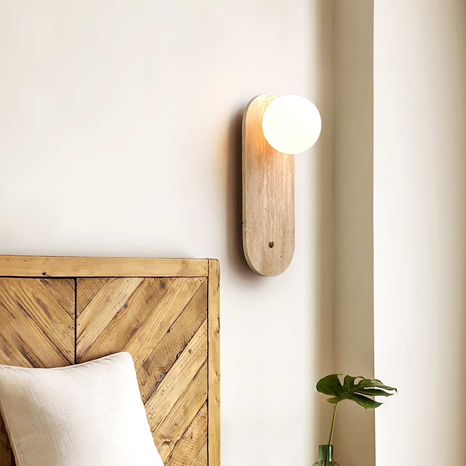 Syloryra Applique Murale Minimaliste en Travertin - Neutralighting