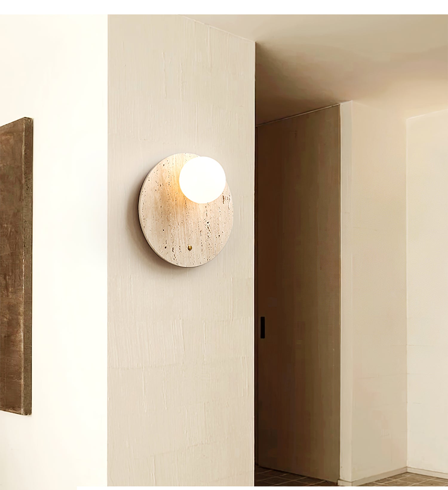 Syloryra Applique Murale Minimaliste en Travertin - Neutralighting