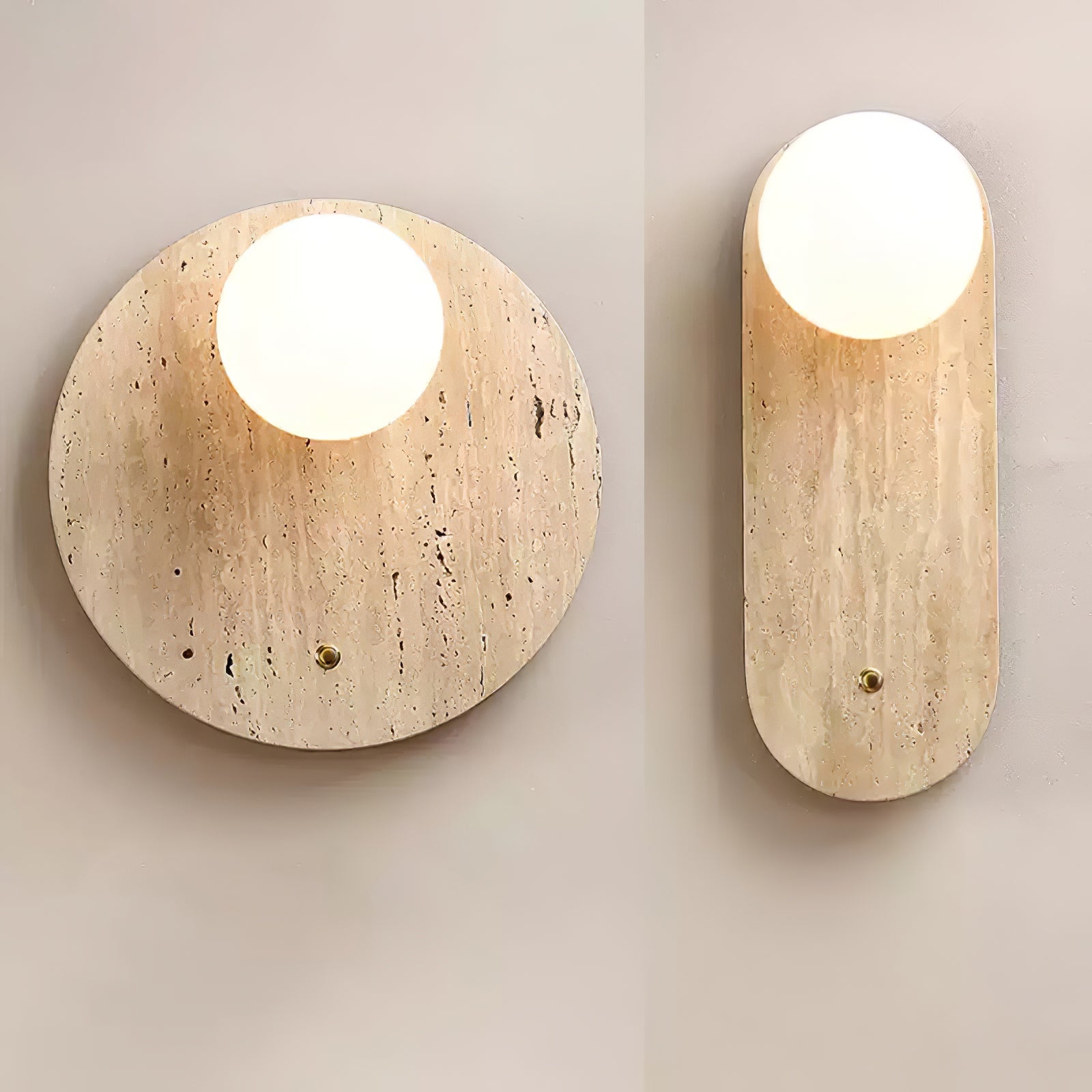 Syloryra Applique Murale Minimaliste en Travertin - Neutralighting