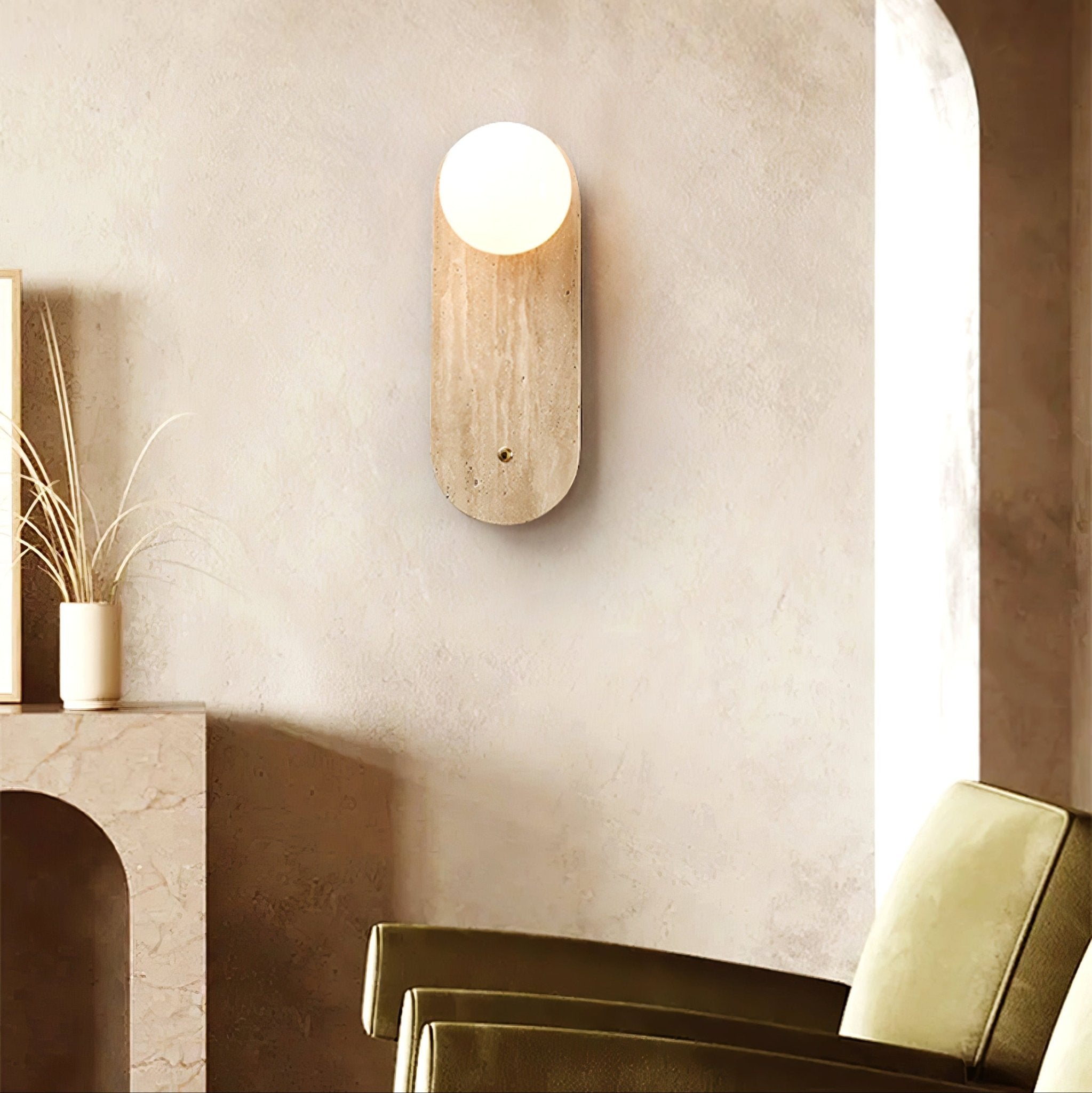 Syloryra Applique Murale Minimaliste en Travertin - Neutralighting