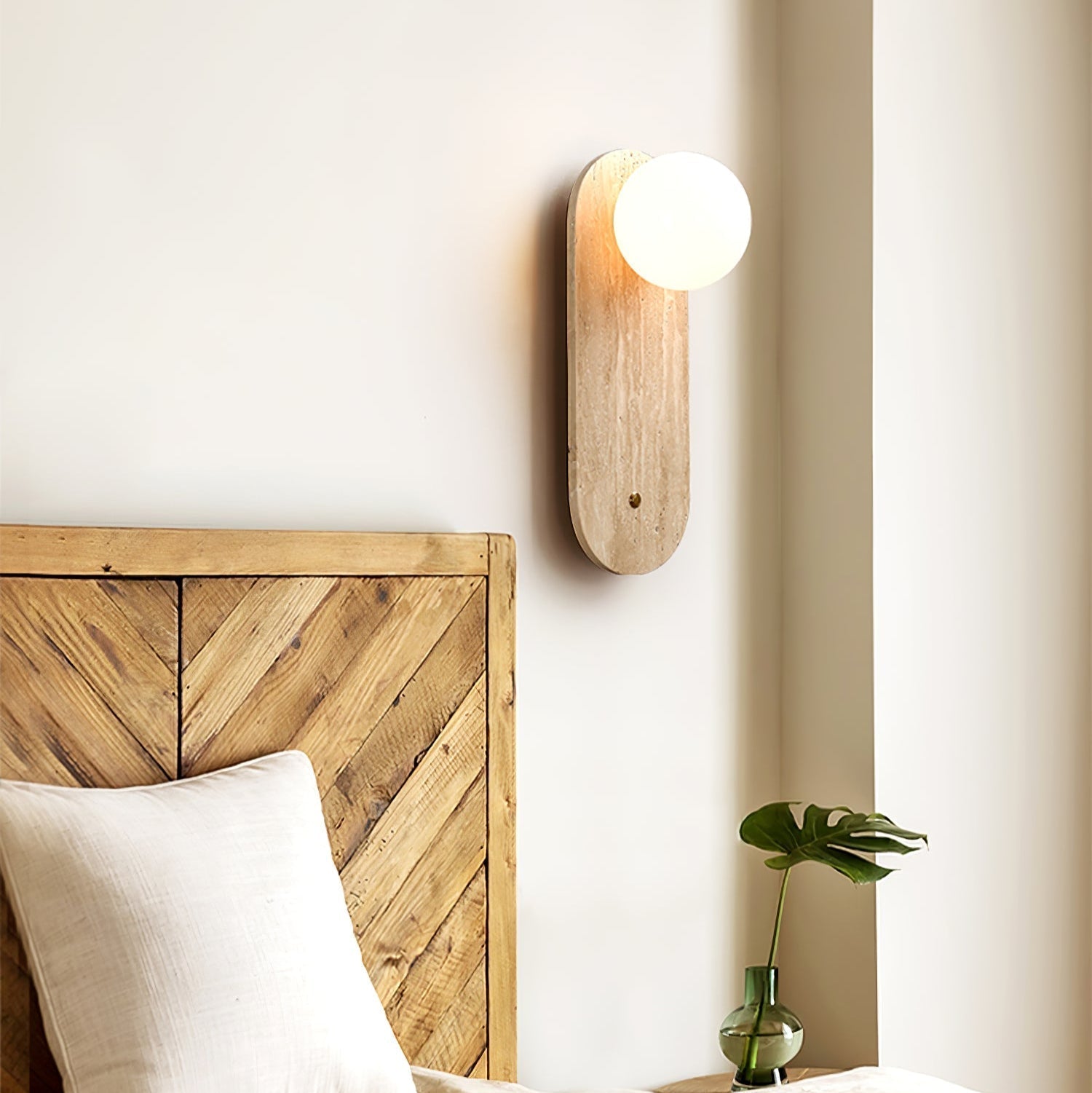 Syloryra Applique Murale Minimaliste en Travertin - Neutralighting