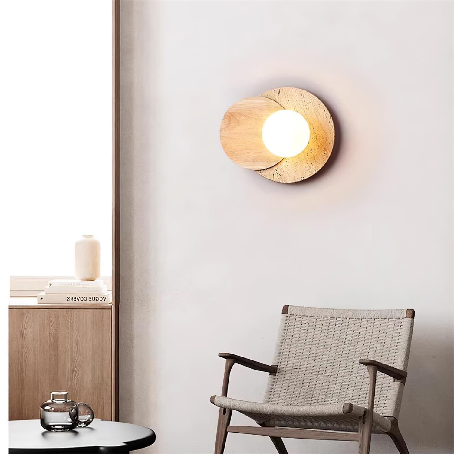 Zelirir Applique Murale Minimaliste en Travertin - Neutralighting