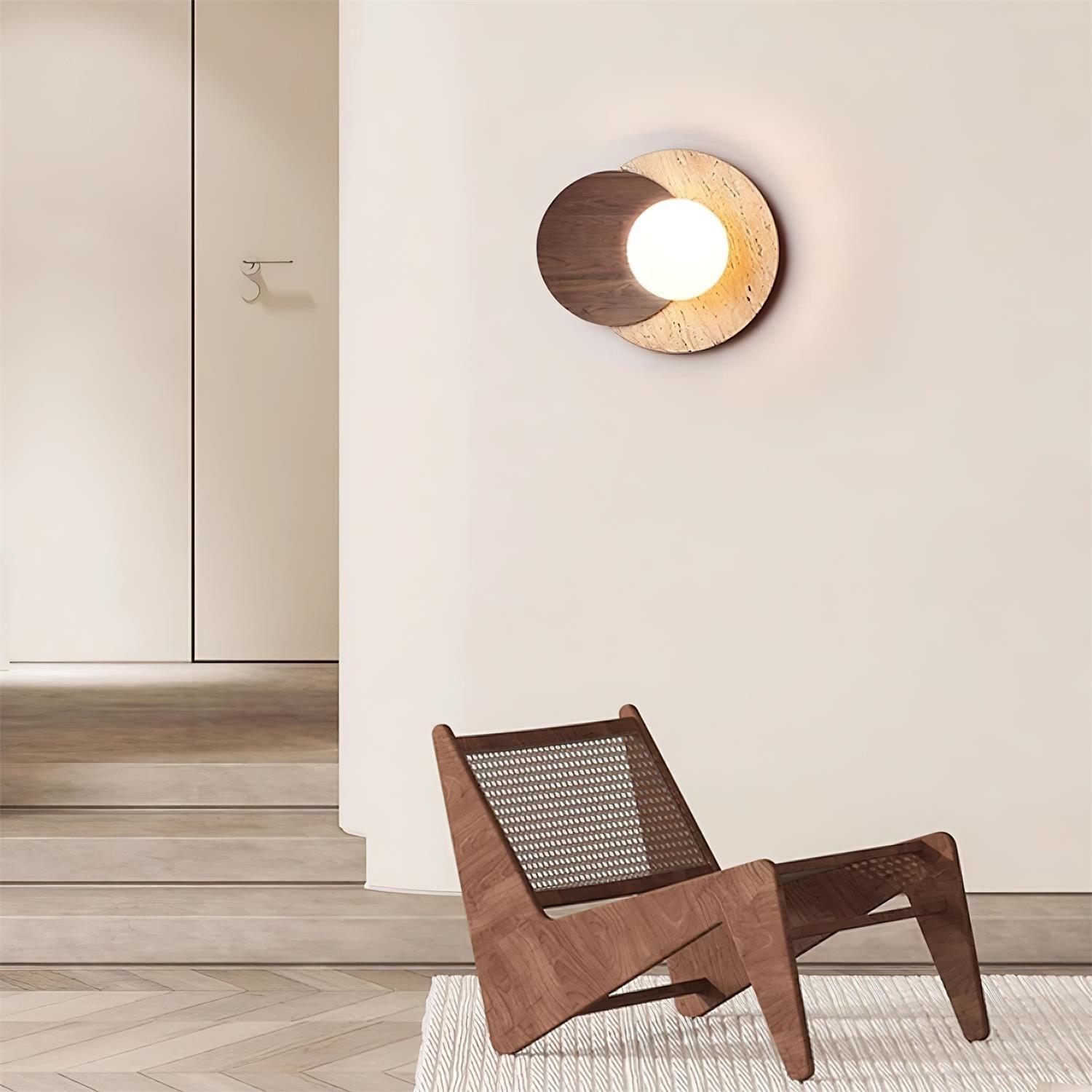 Zelirir Applique Murale Minimaliste en Travertin - Neutralighting