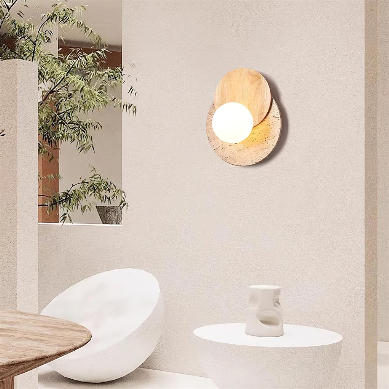 Zelirir Applique Murale Minimaliste en Travertin - Neutralighting