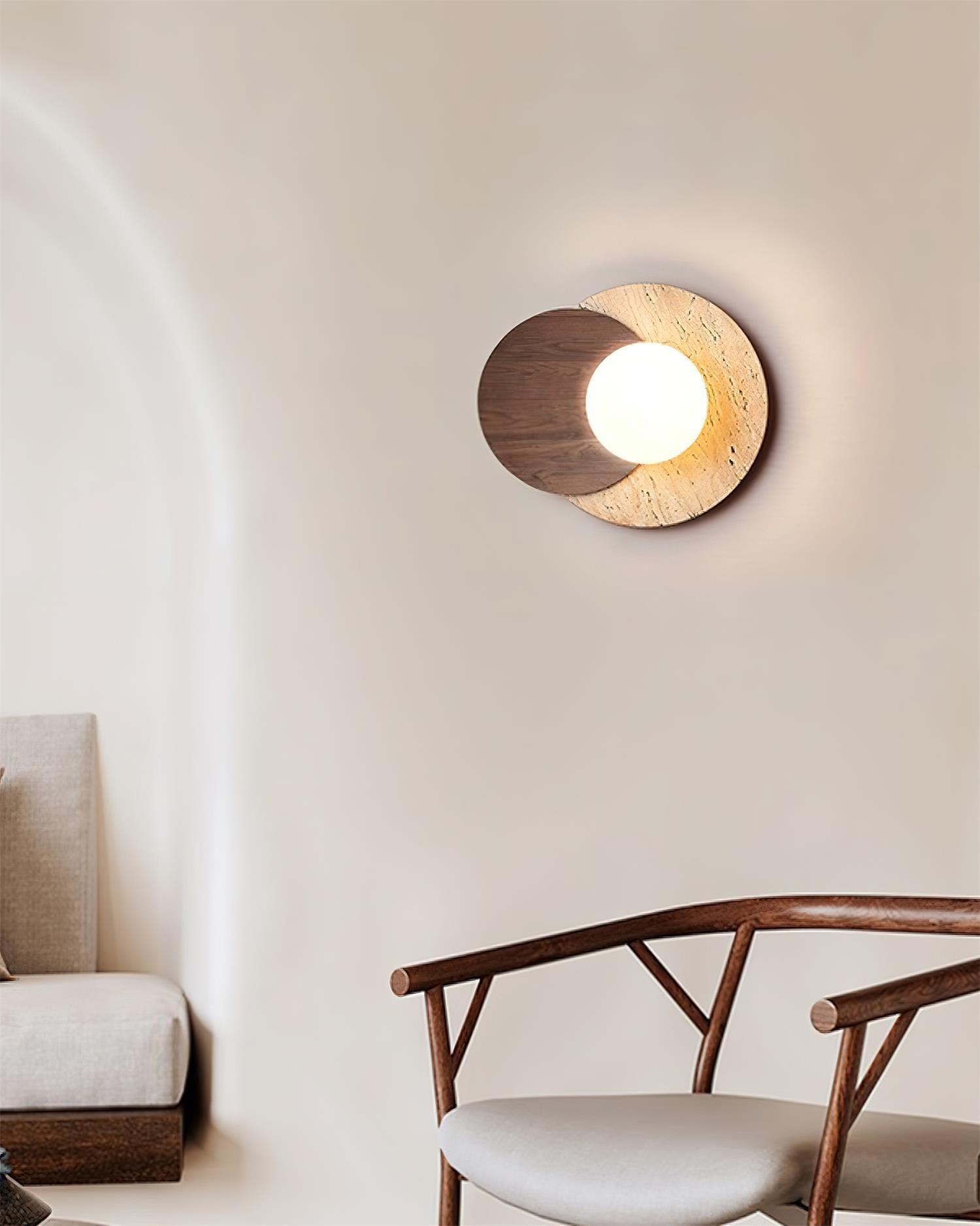 Zelirir Applique Murale Minimaliste en Travertin - Neutralighting