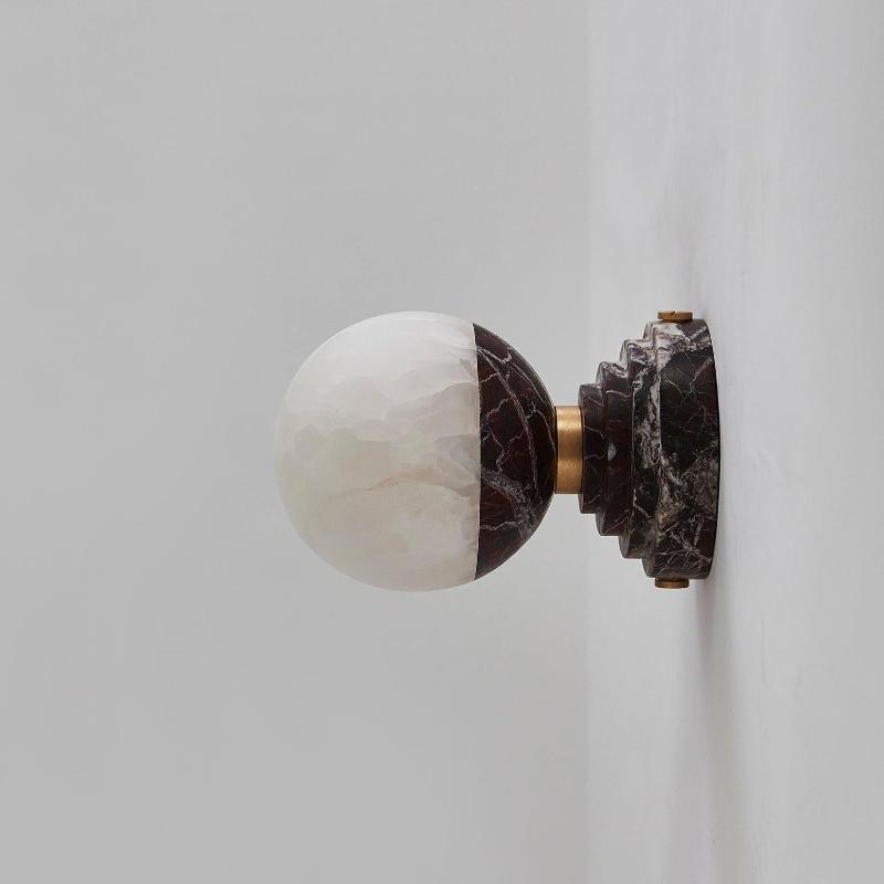 Nythee Modern Minimalist Brass Marble Wall Lamp - Lamp Copper