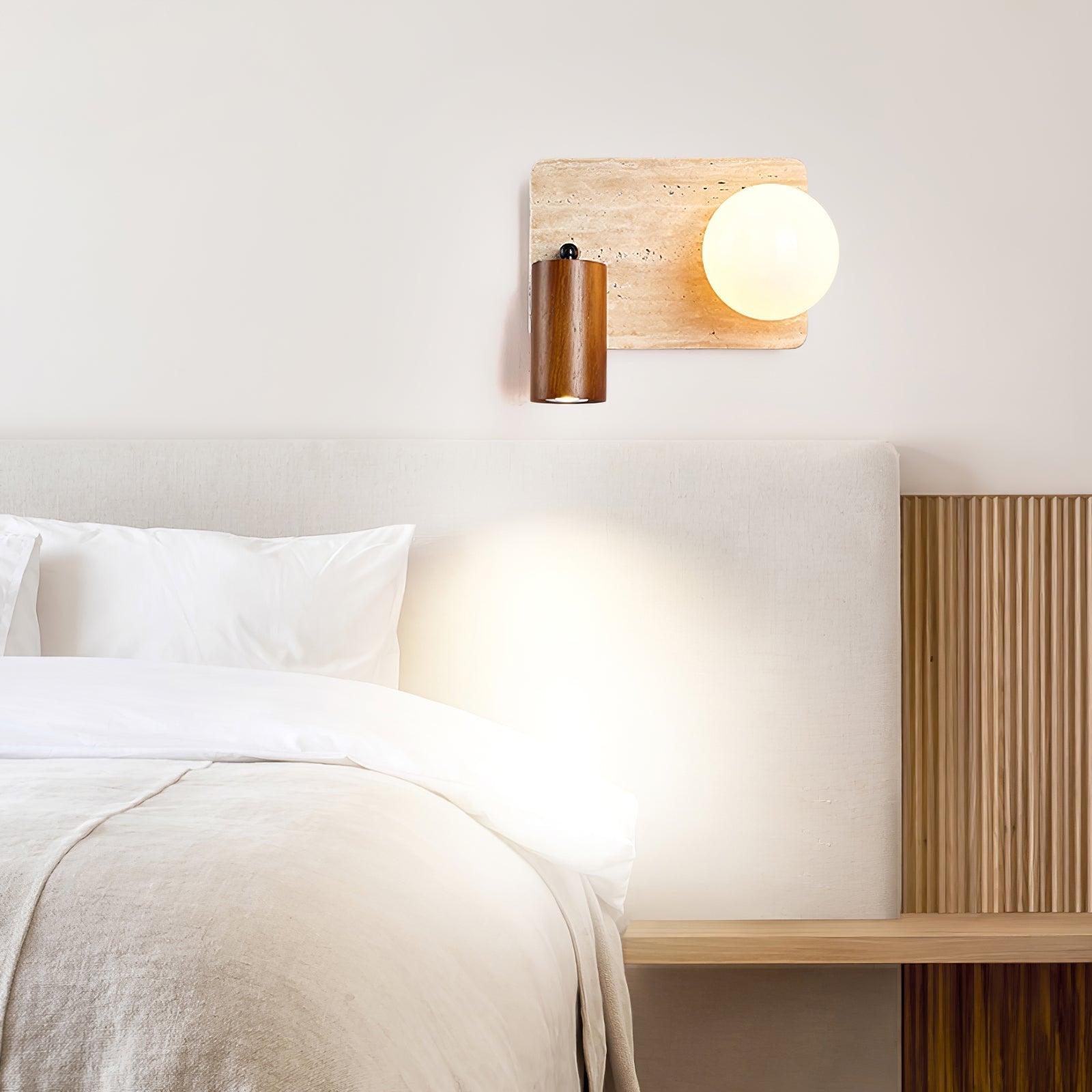 Armara Travertine Disc Wall Light - Letslighting