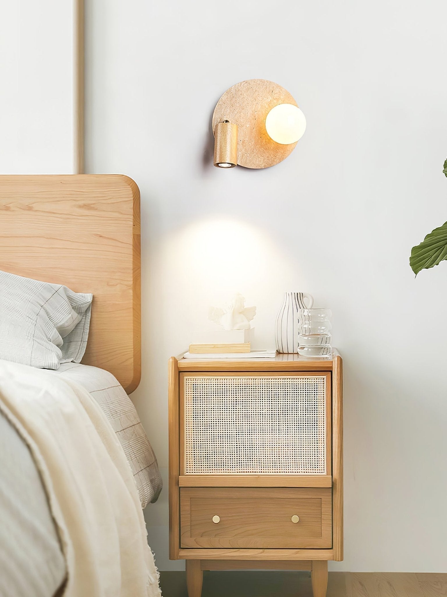 Armara Travertine Disc Wall Light - Letslighting
