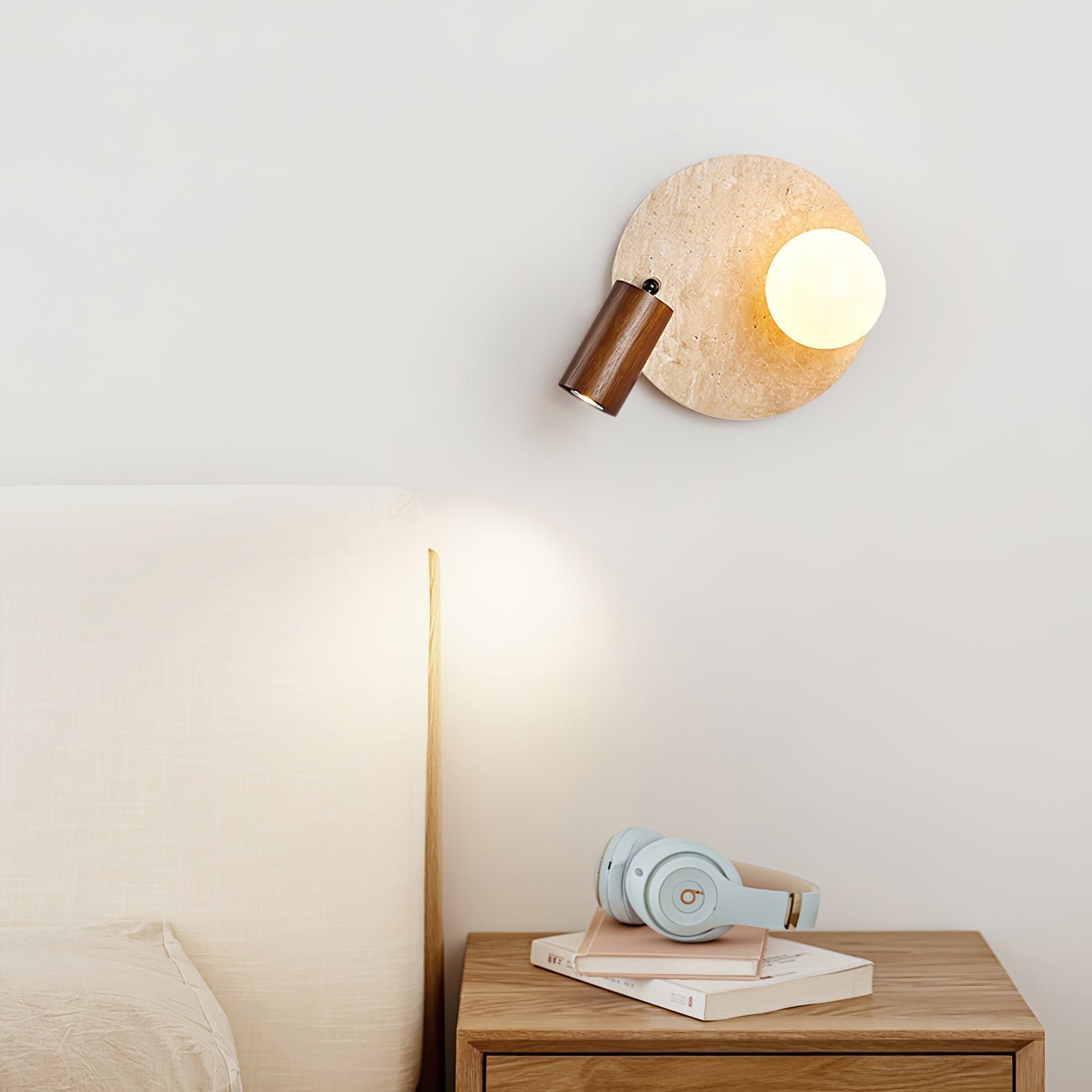 Armara Travertine Disc Wall Light - Letslighting