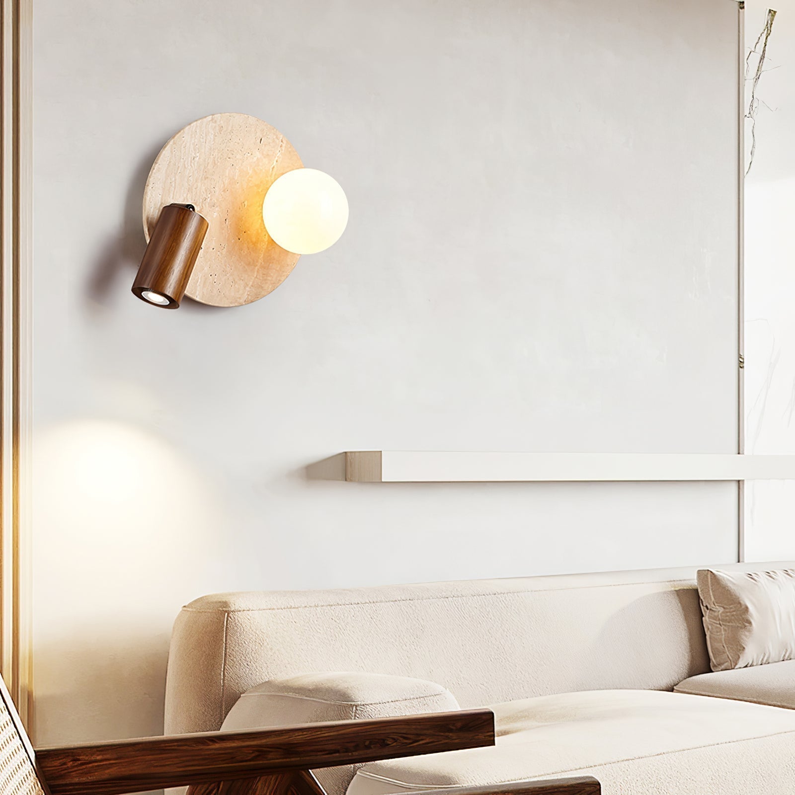 Armara Travertine Disc Wall Light - Letslighting