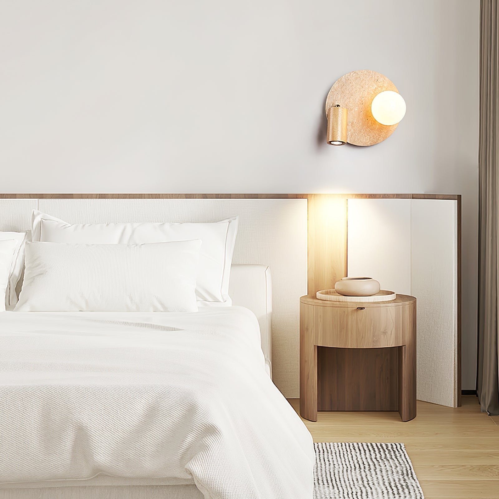 Armara Travertine Disc Wall Light - Letslighting