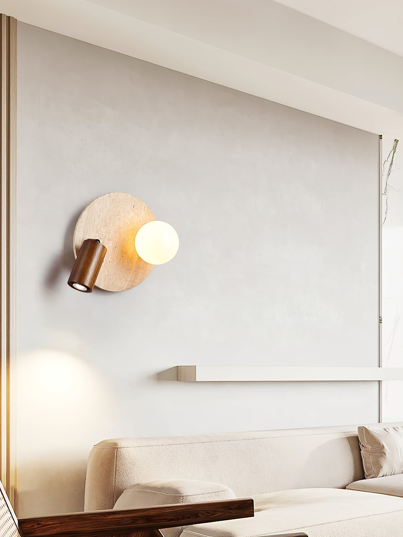 Armara Travertine Disc Wall Light - Letslighting