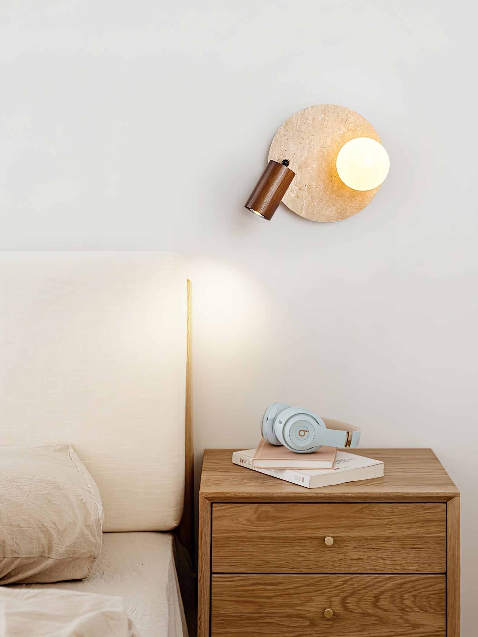Armara Travertine Disc Wall Light - Letslighting