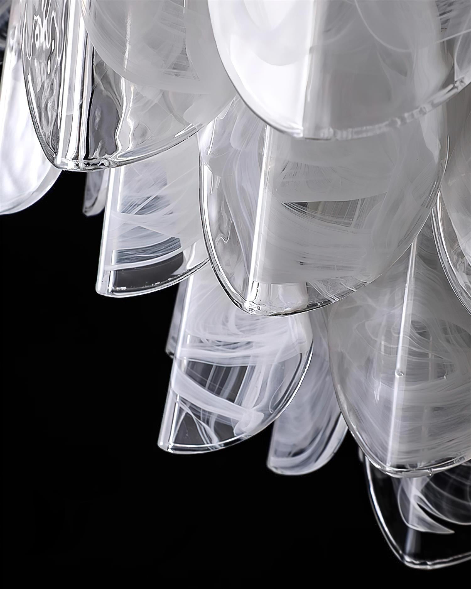 Lunaria Lustre Pétales en Verre avec Perles - Neutralighting