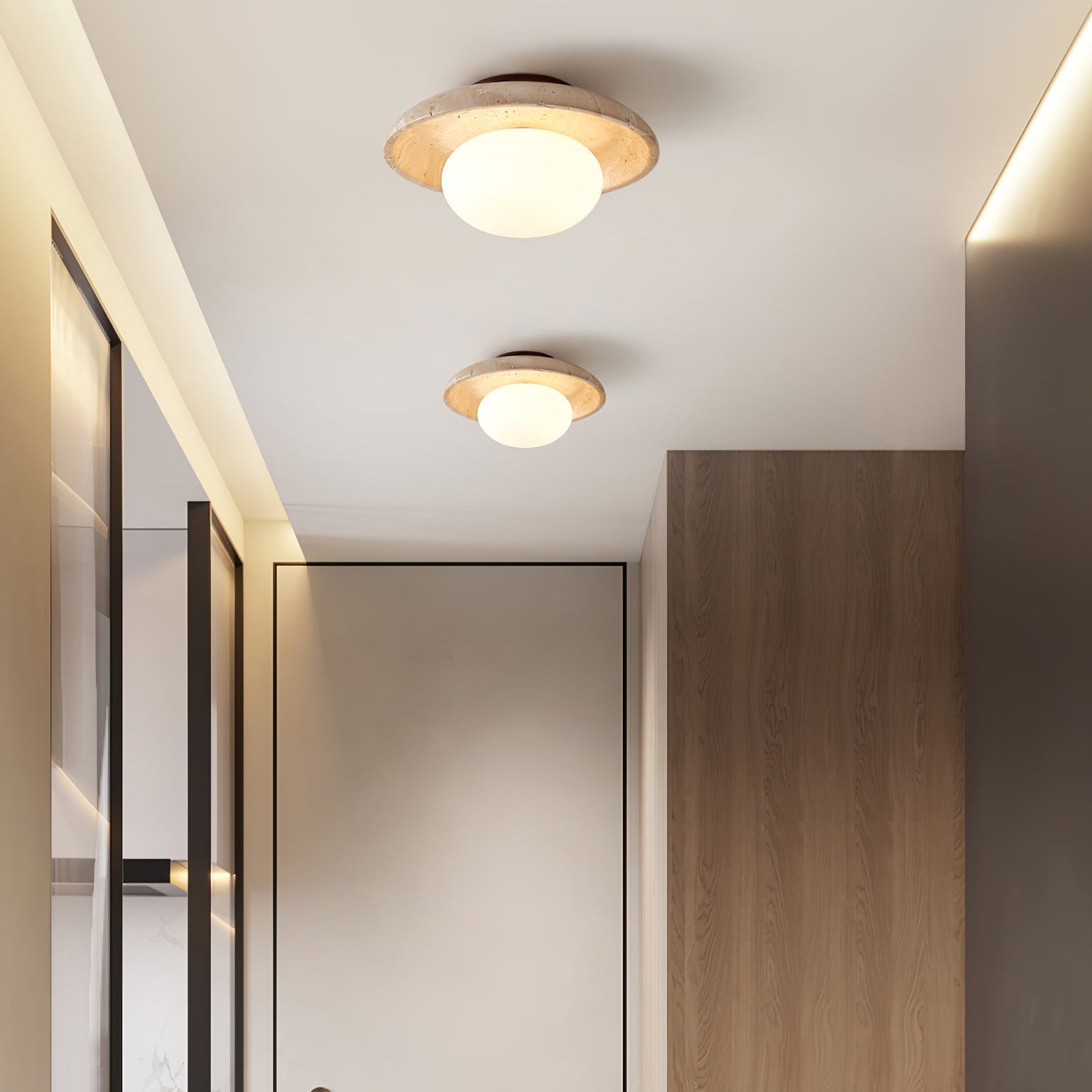 Cataliel Lampe Plafonnier Minimaliste en Travertin - Neutralighting