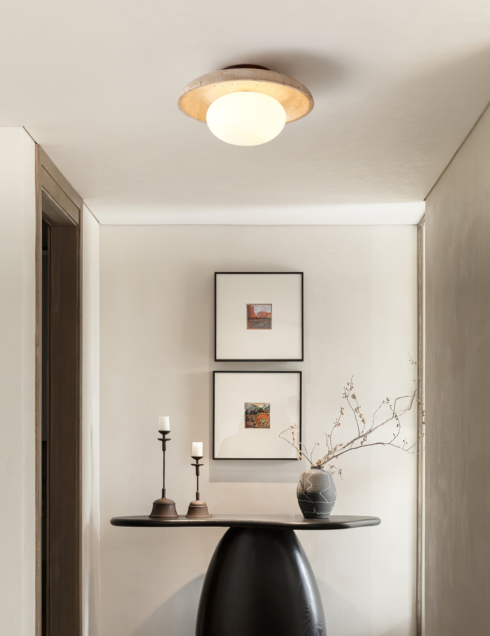 Cataliel Lampe Plafonnier Minimaliste en Travertin - Neutralighting