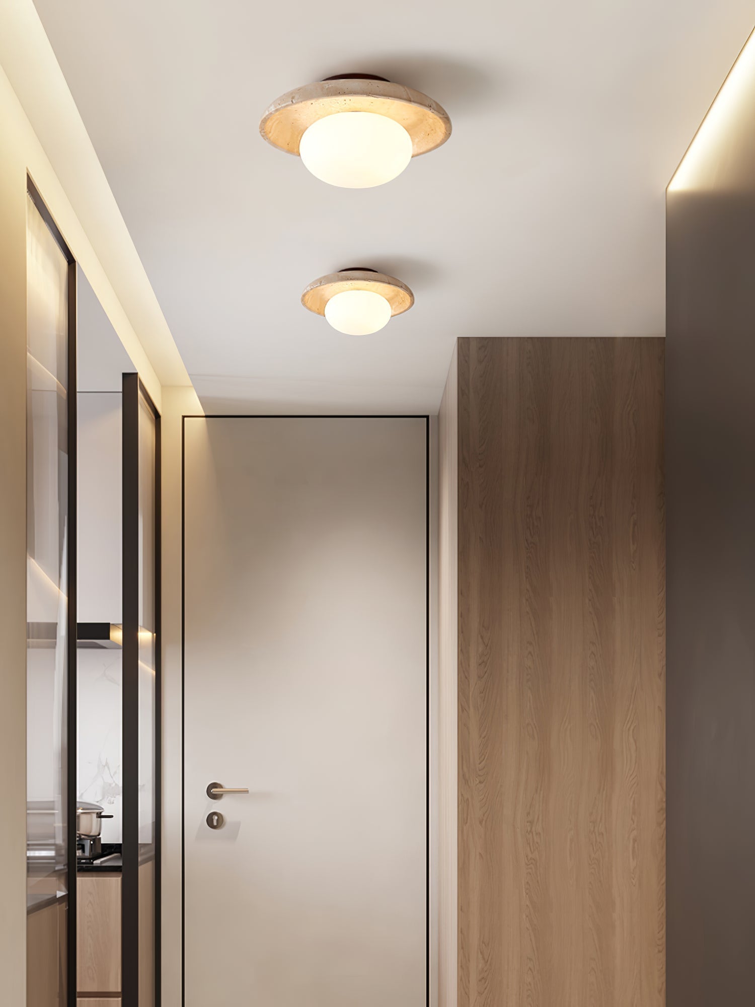 Cataliel Lampe Plafonnier Minimaliste en Travertin - Neutralighting