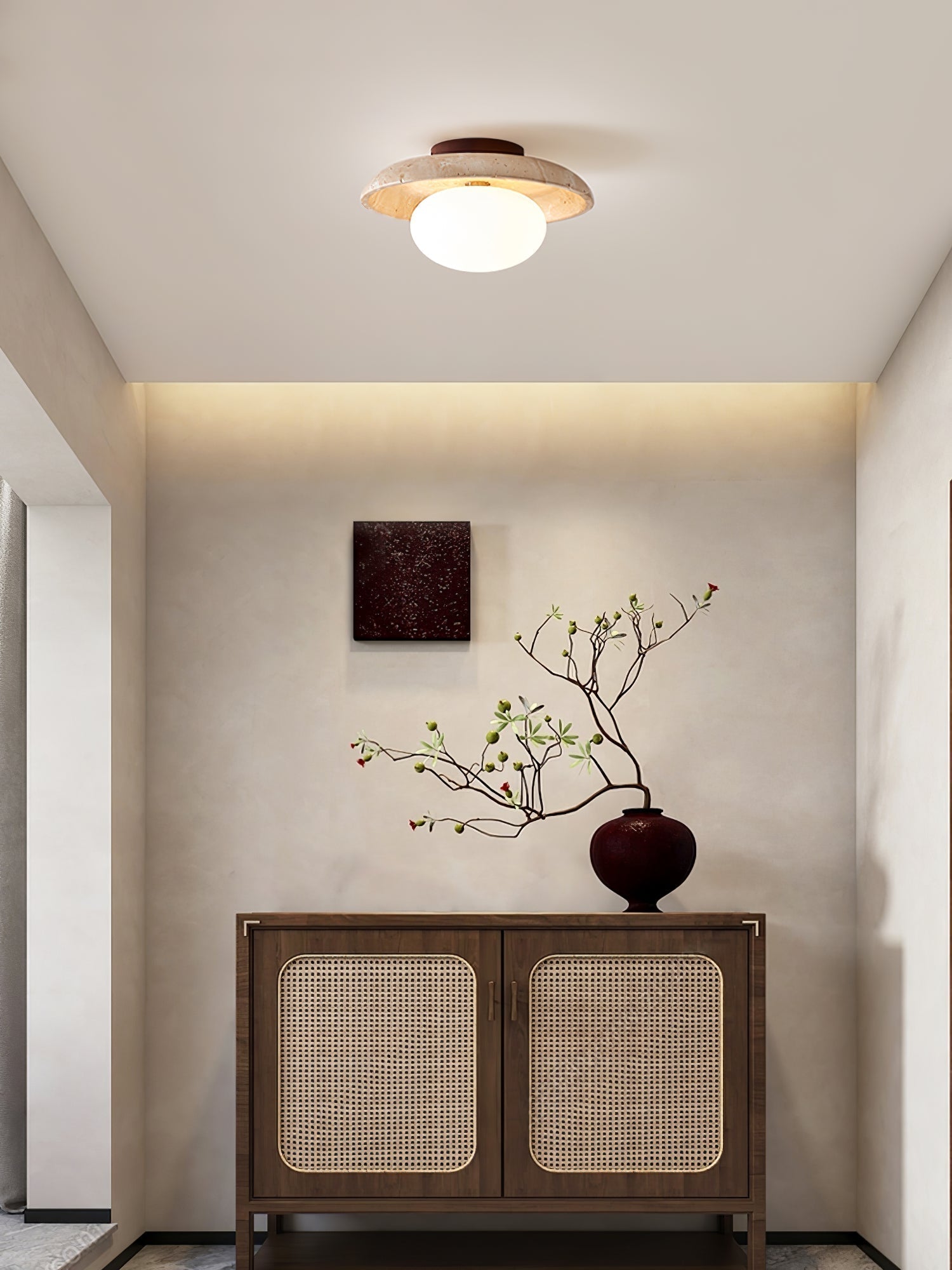 Cataliel Lampe Plafonnier Minimaliste en Travertin - Neutralighting