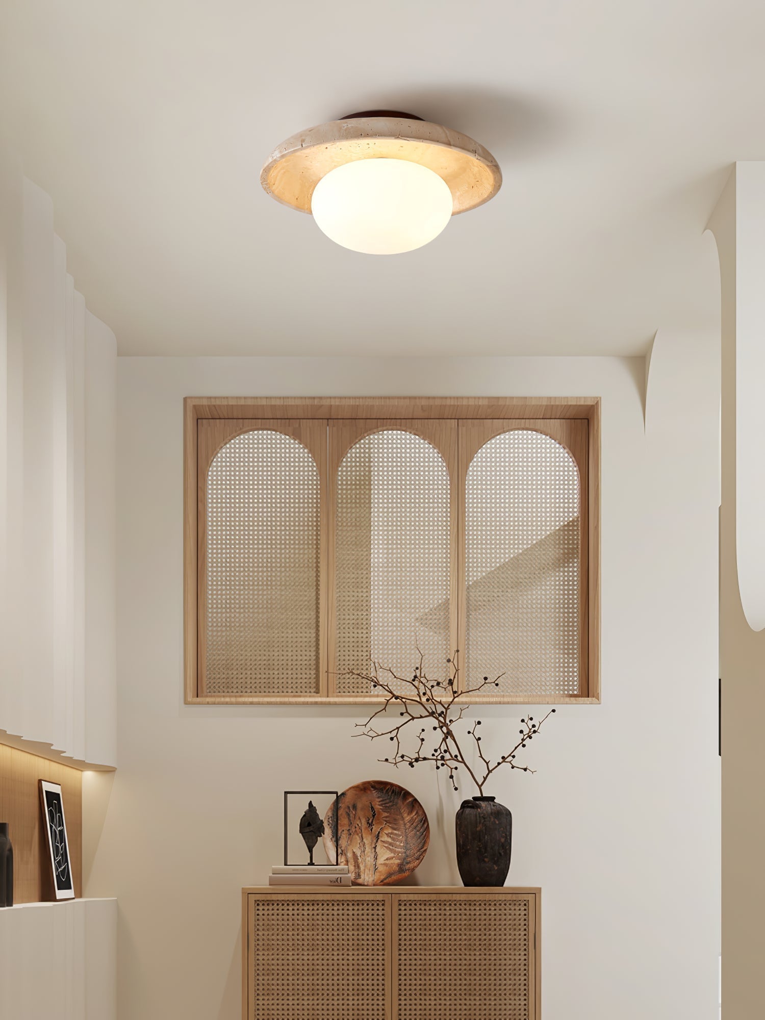 Cataliel Lampe Plafonnier Minimaliste en Travertin - Neutralighting