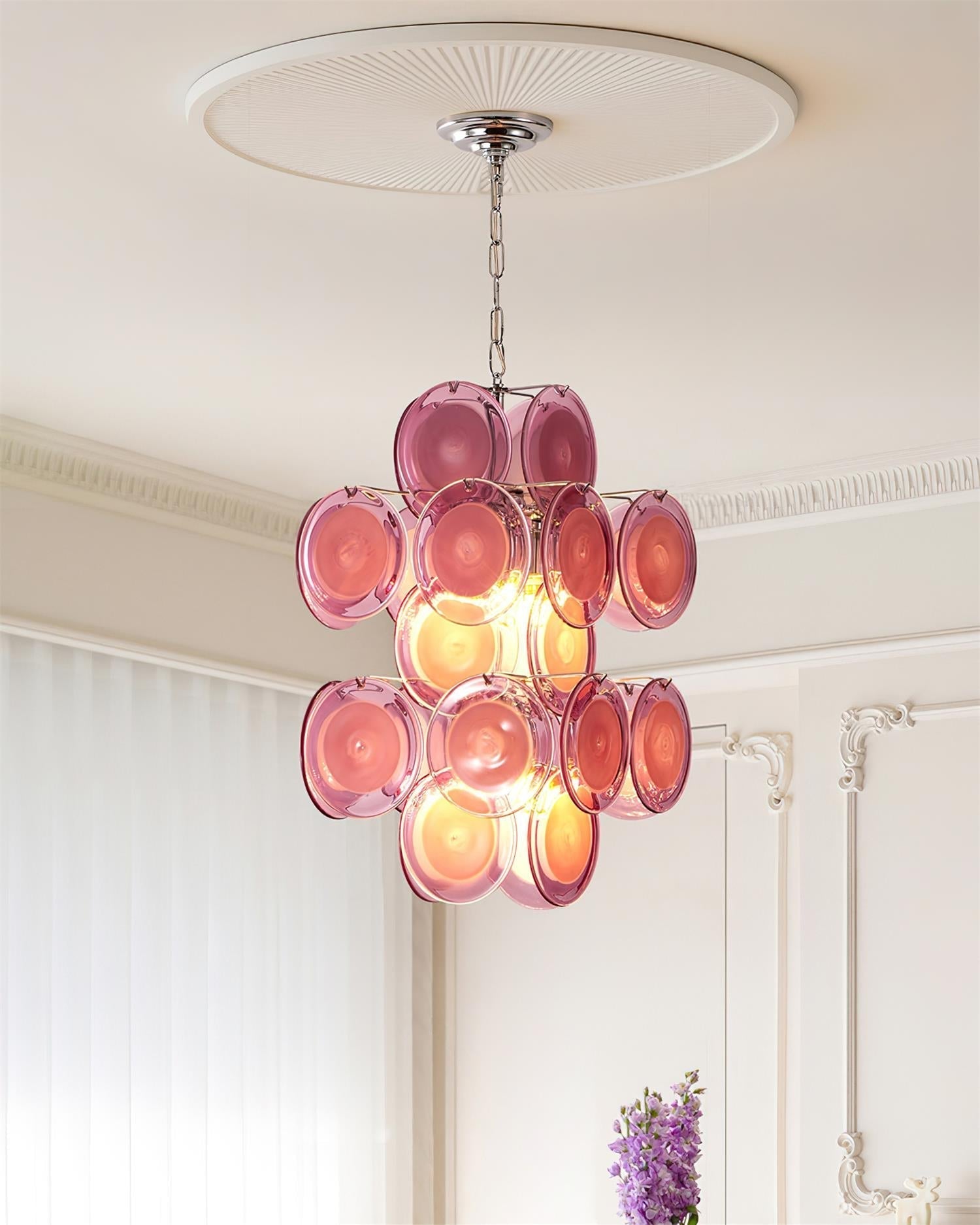 Luniva Lampe Pendante Groupes de Verre Rosé - Neutralighting
