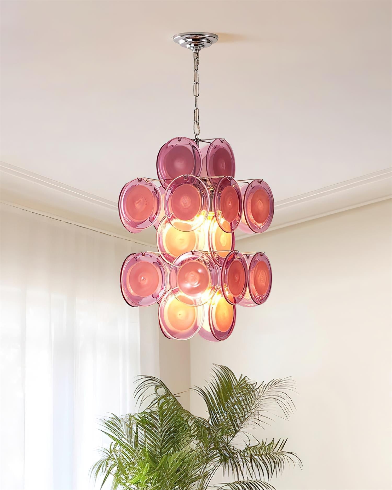 Luniva Lampe Pendante Groupes de Verre Rosé - Neutralighting