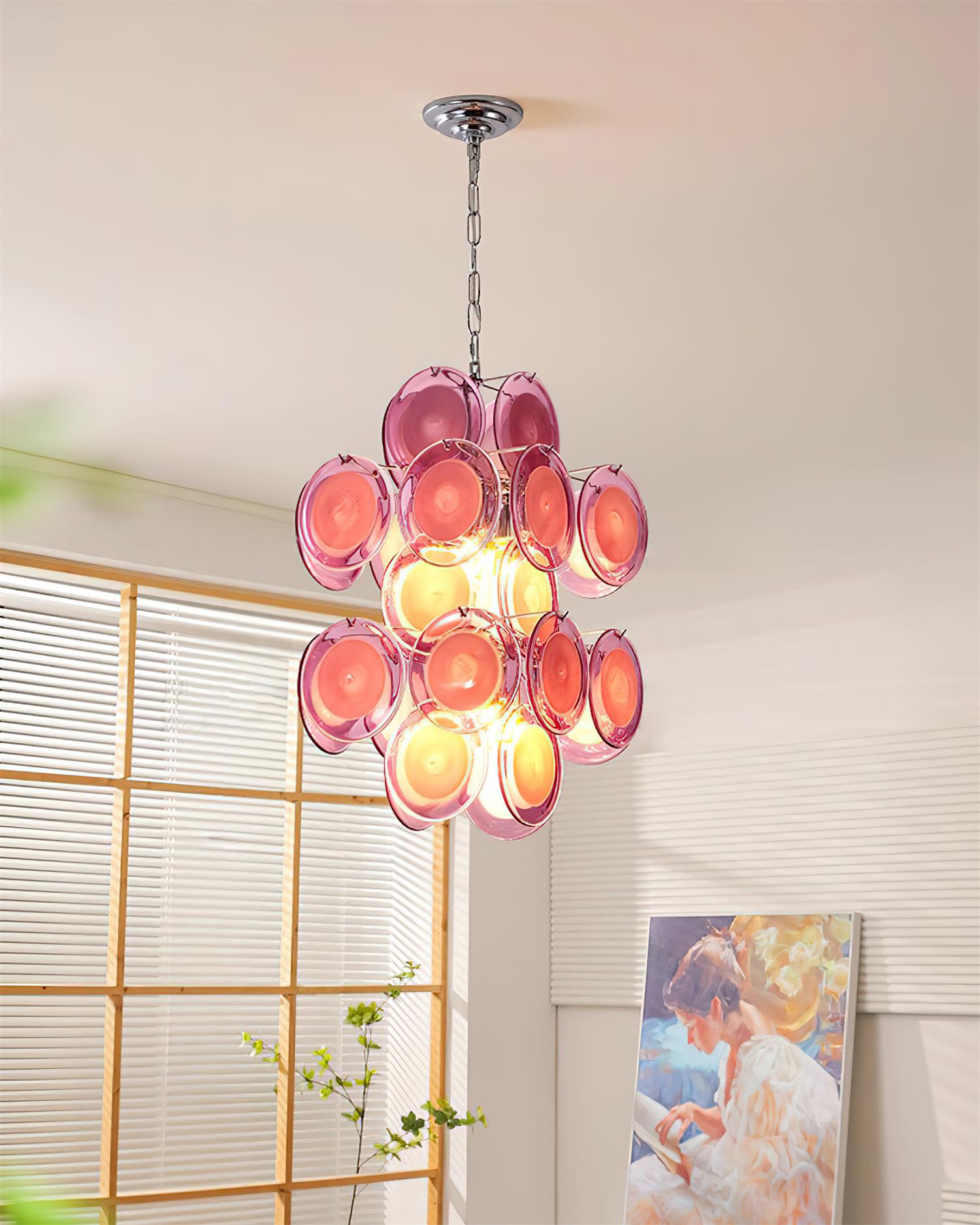 Luniva Lampe Pendante Groupes de Verre Rosé - Neutralighting