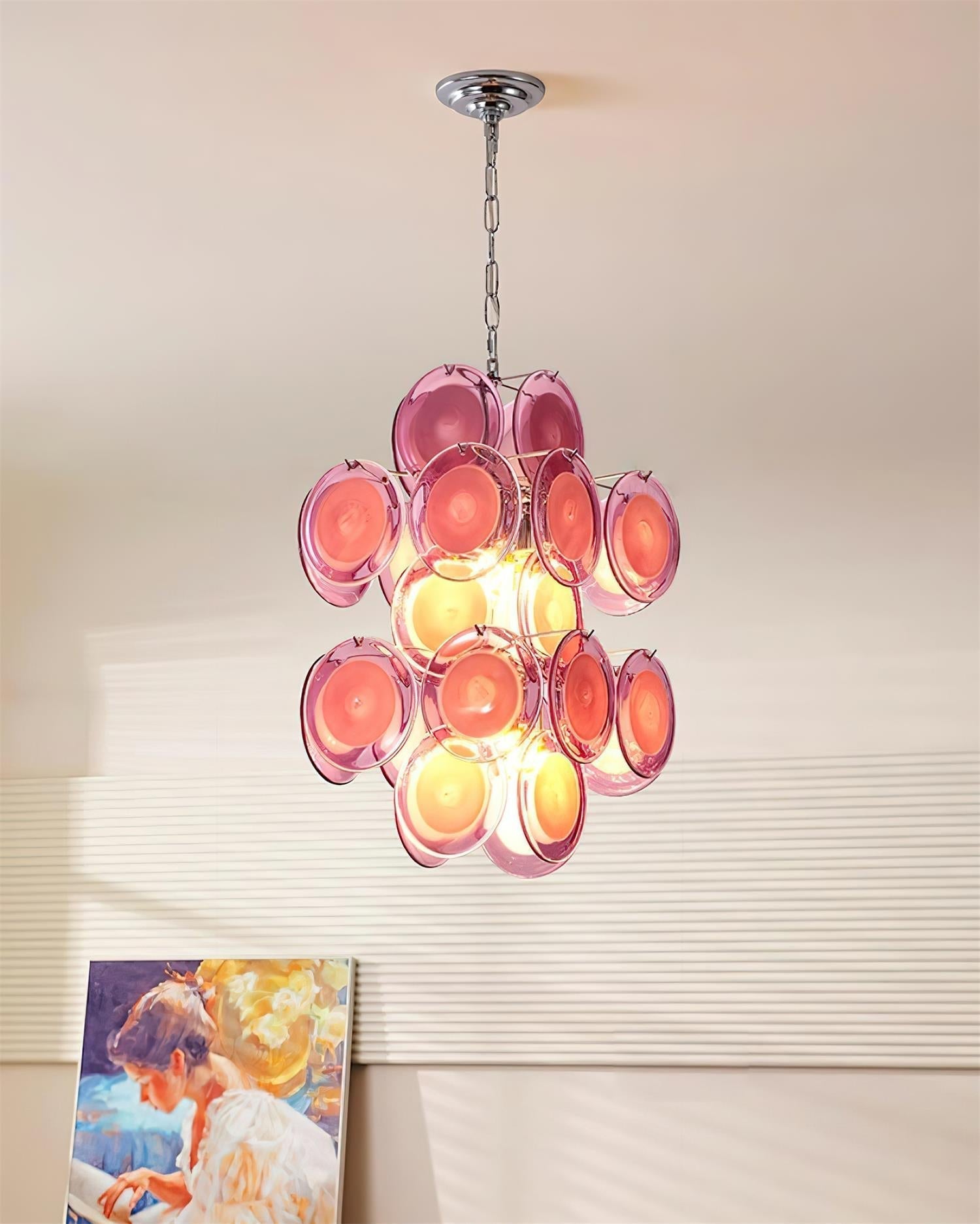 Luniva Lampe Pendante Groupes de Verre Rosé - Neutralighting
