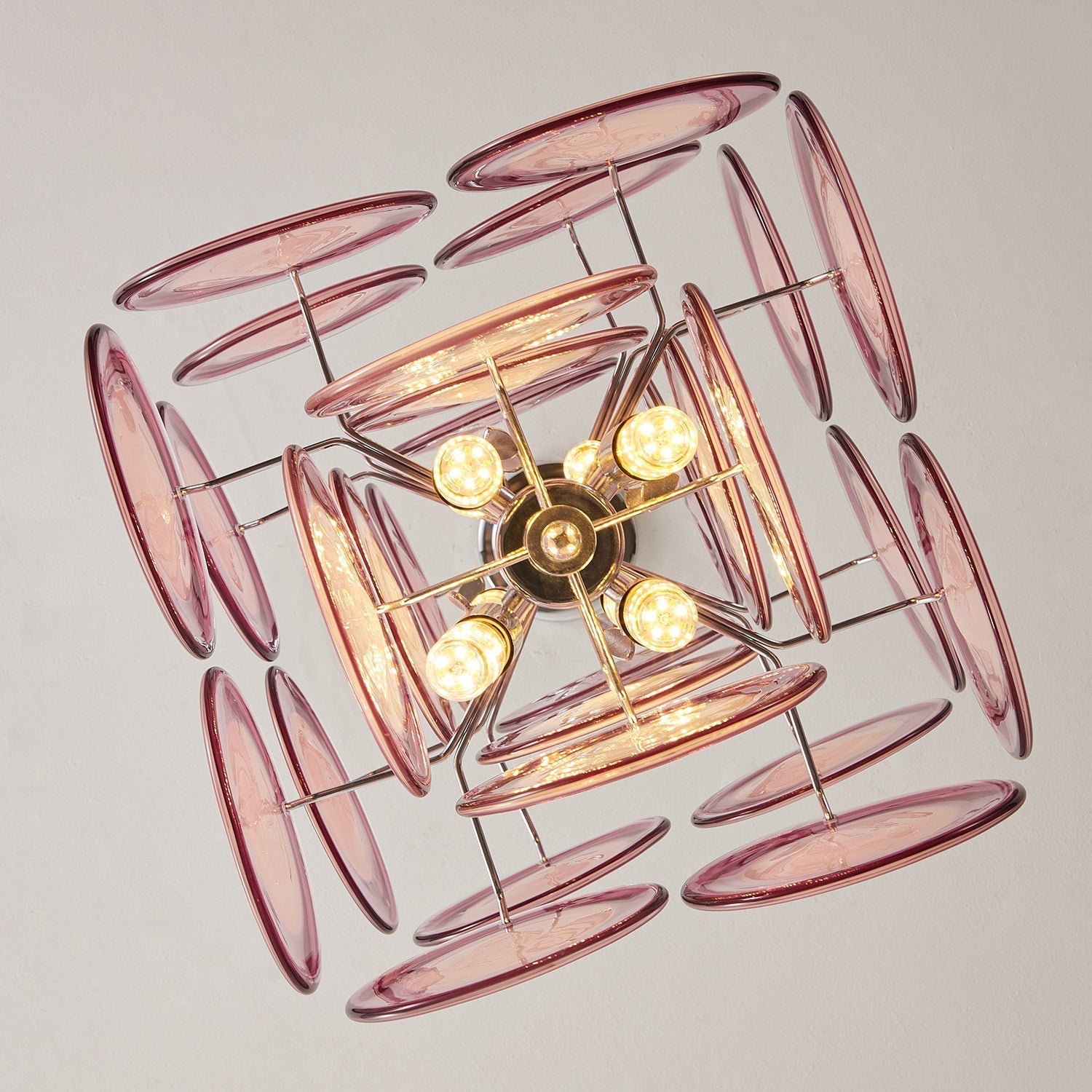 Luniva Lampe Pendante Groupes de Verre Rosé - Neutralighting