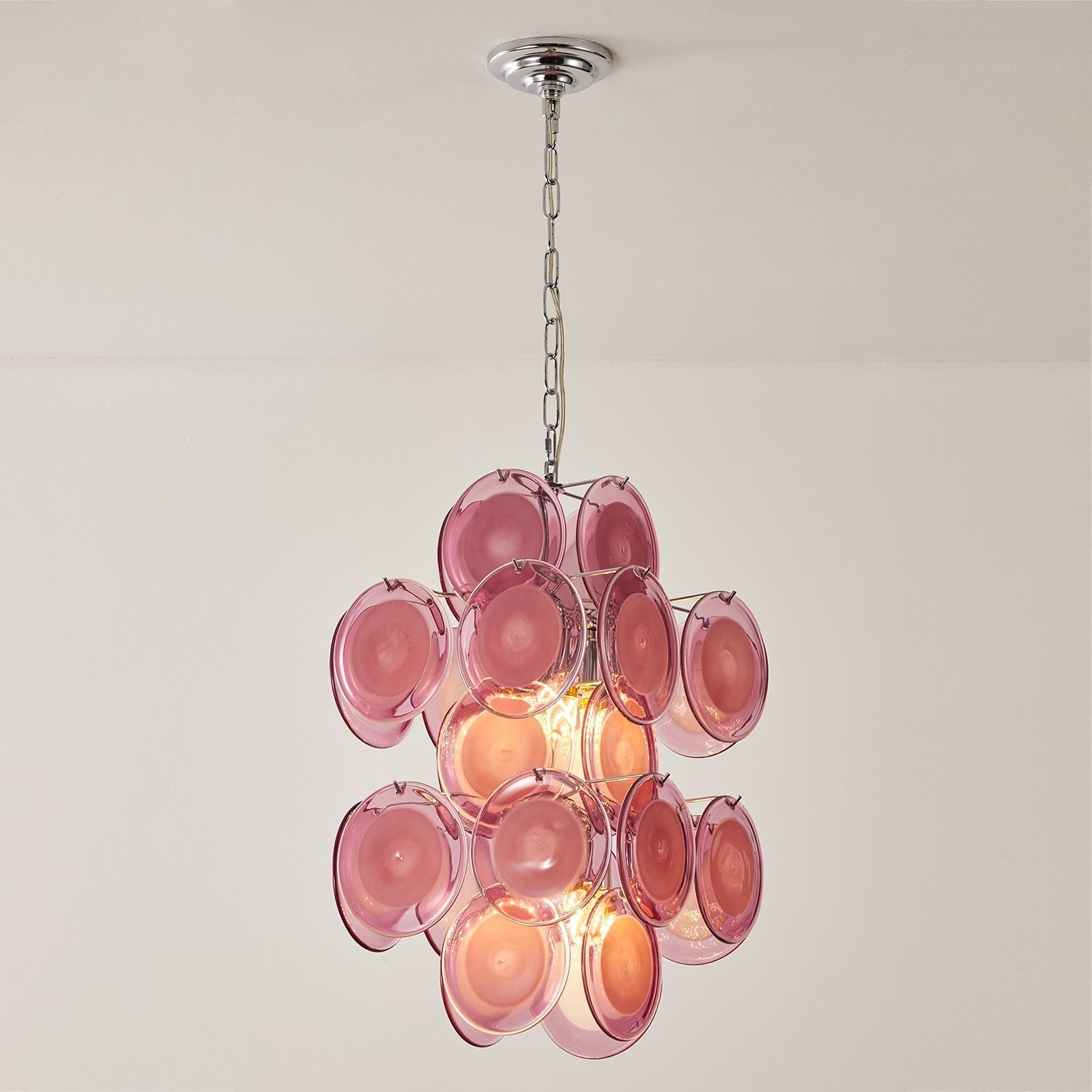 Luniva Lampe Pendante Groupes de Verre Rosé - Neutralighting