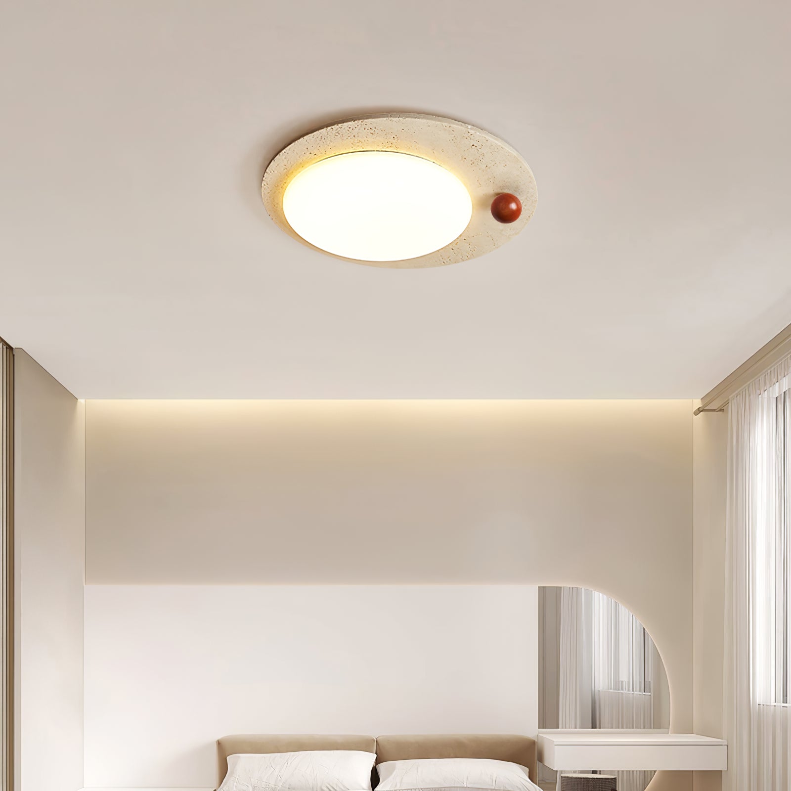 Orbia Lumière de Plafond Circulaire en Travertin - Neutralighting