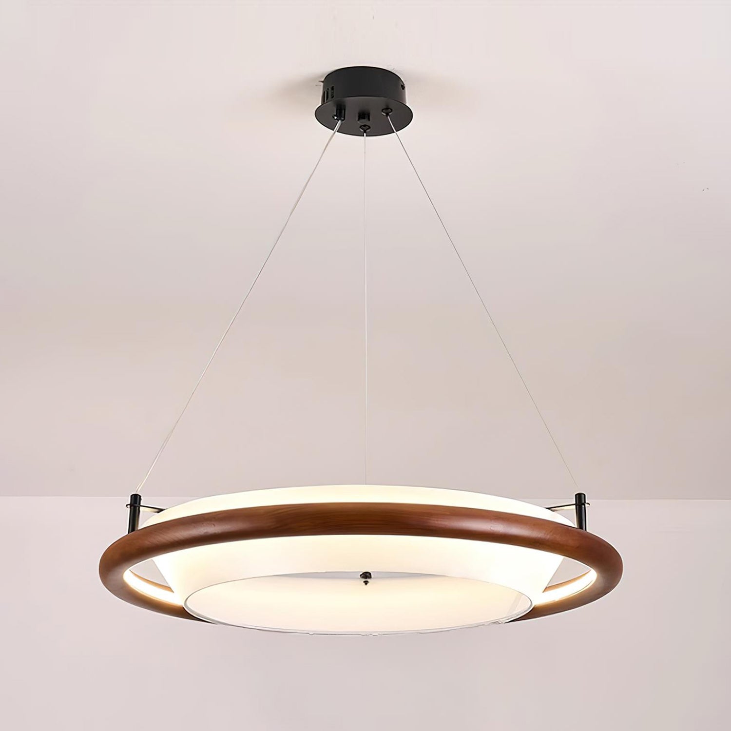 Breno Chandelier Wood Ring Minimalist - Letslighting
