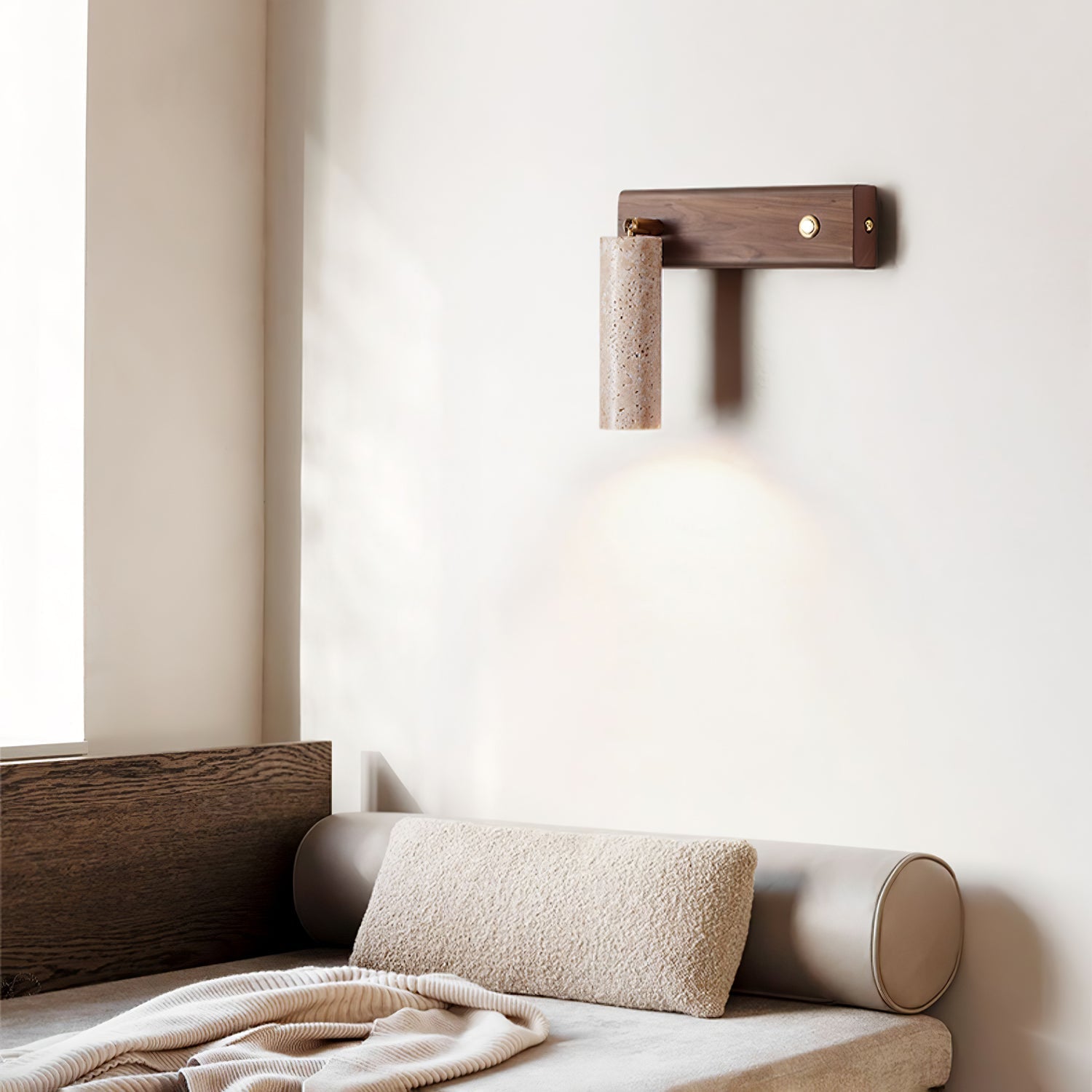 Ornoria Applique Murale Cylindrique en Travertin - Neutralighting