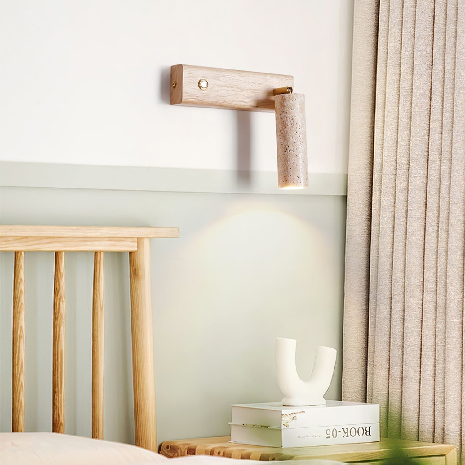 Ornoria Applique Murale Cylindrique en Travertin - Neutralighting