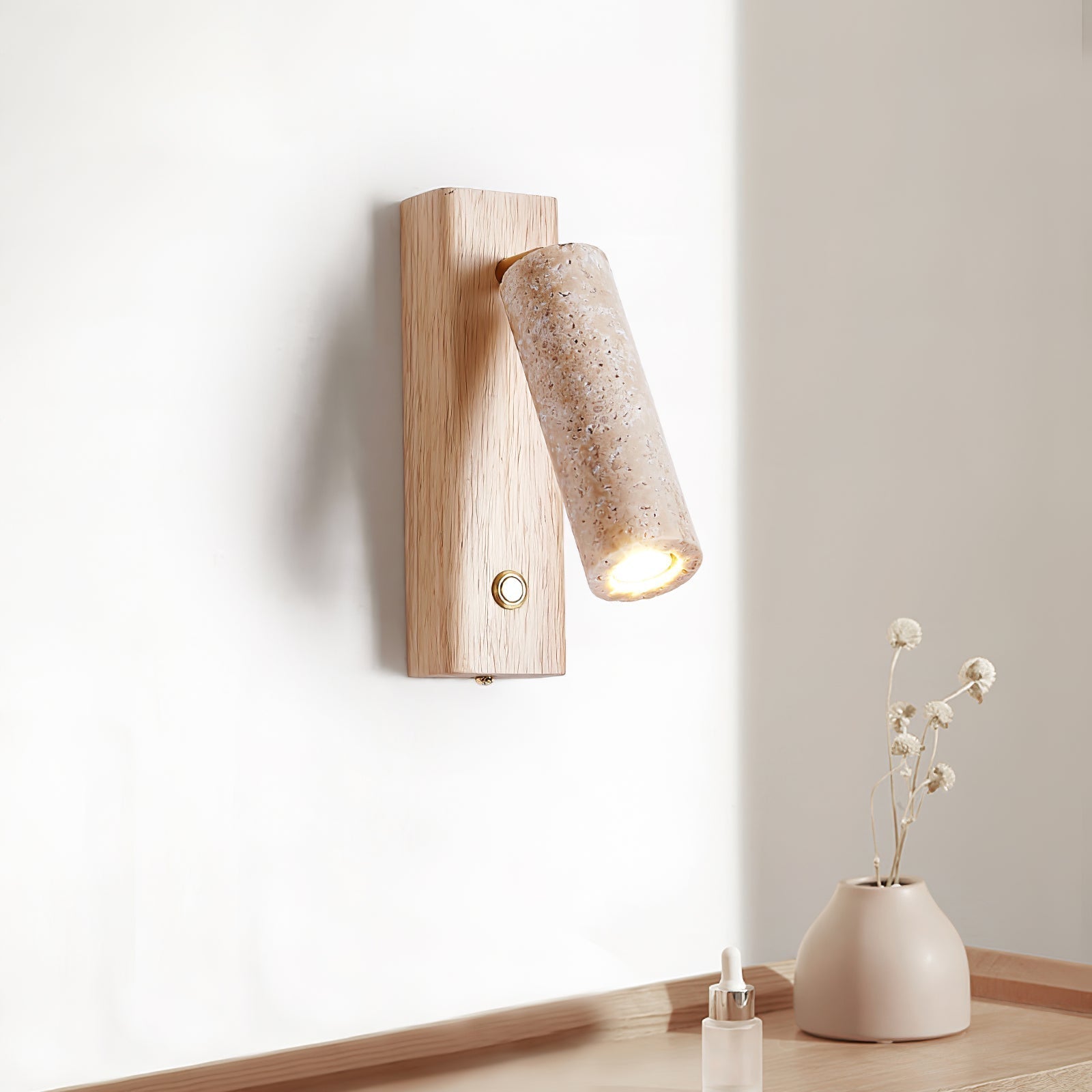 Ornoria Applique Murale Cylindrique en Travertin - Neutralighting