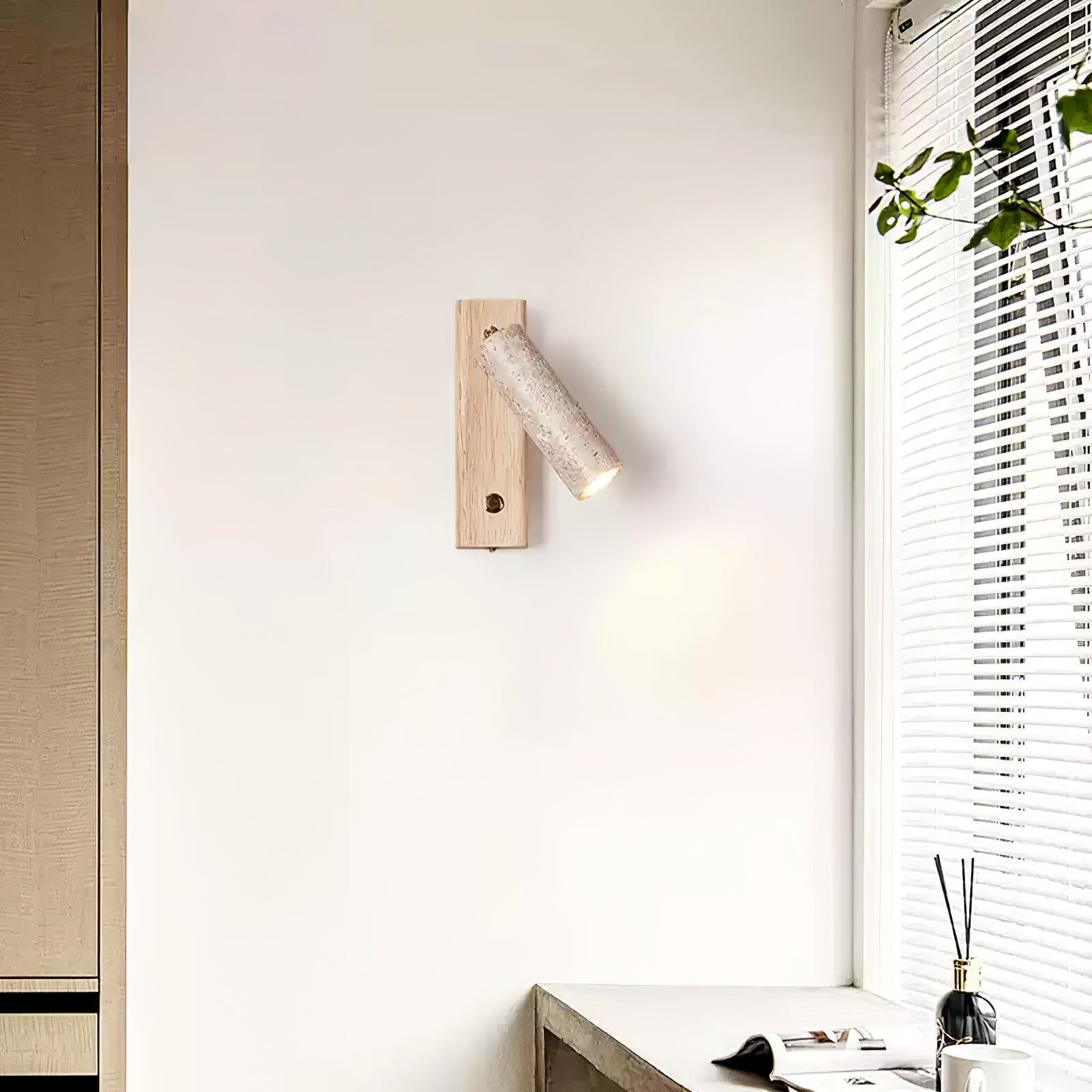 Ornoria Applique Murale Cylindrique en Travertin - Neutralighting