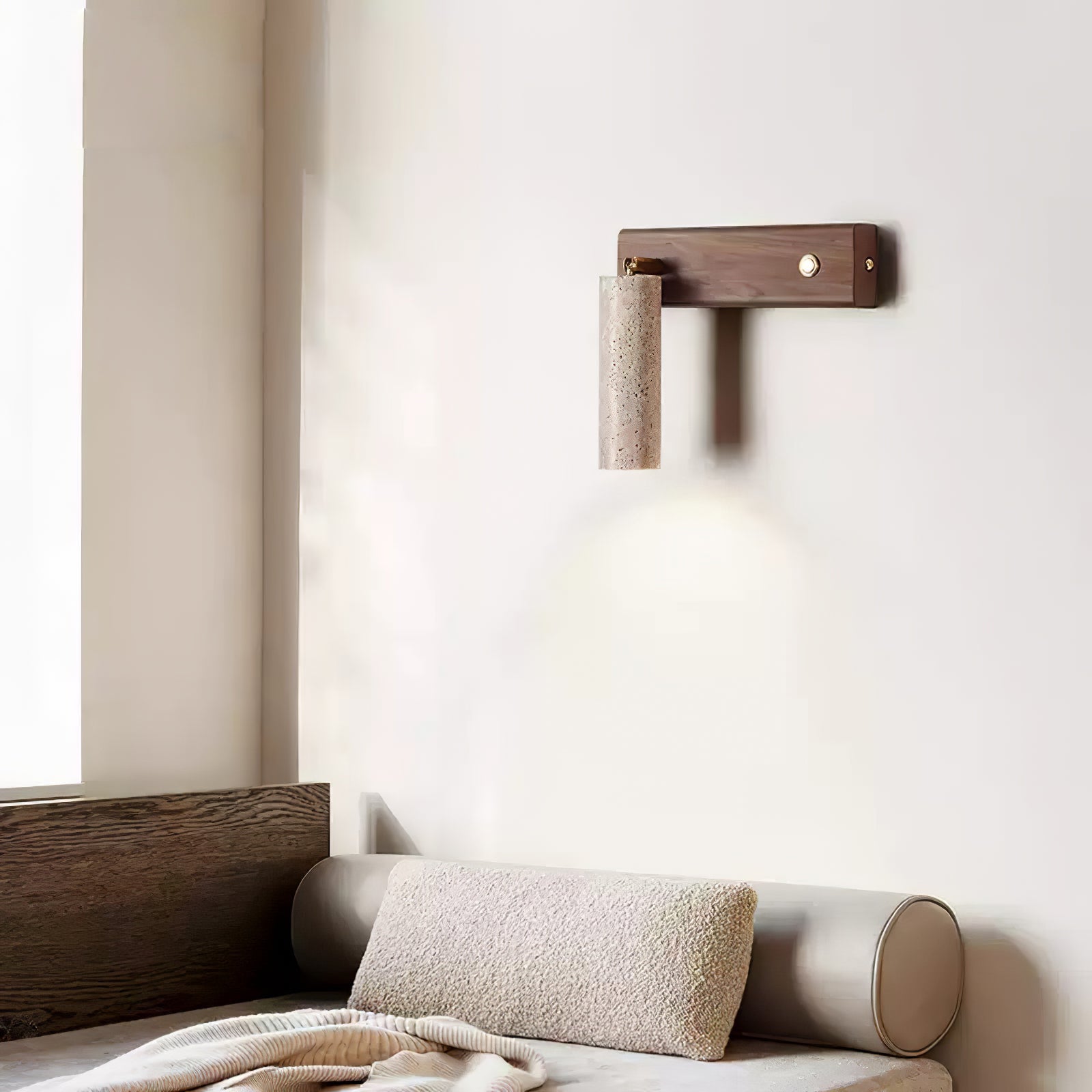 Ornoria Applique Murale Cylindrique en Travertin - Neutralighting