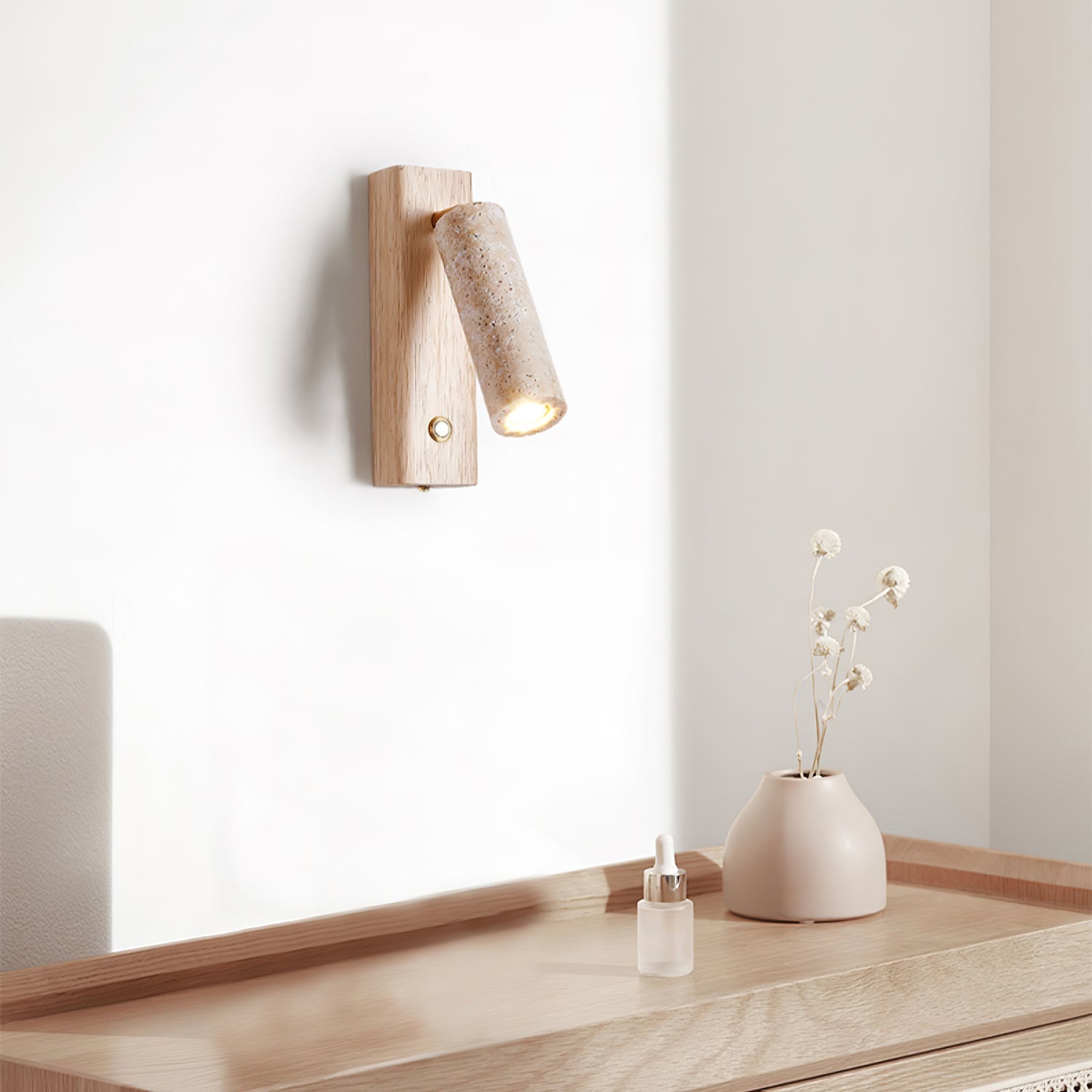 Ornoria Applique Murale Cylindrique en Travertin - Neutralighting