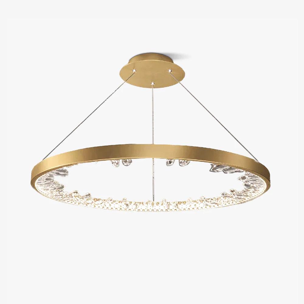 Lustra Chandelier Cercle Cristal Anneau Doré Élégant - Neutralighting