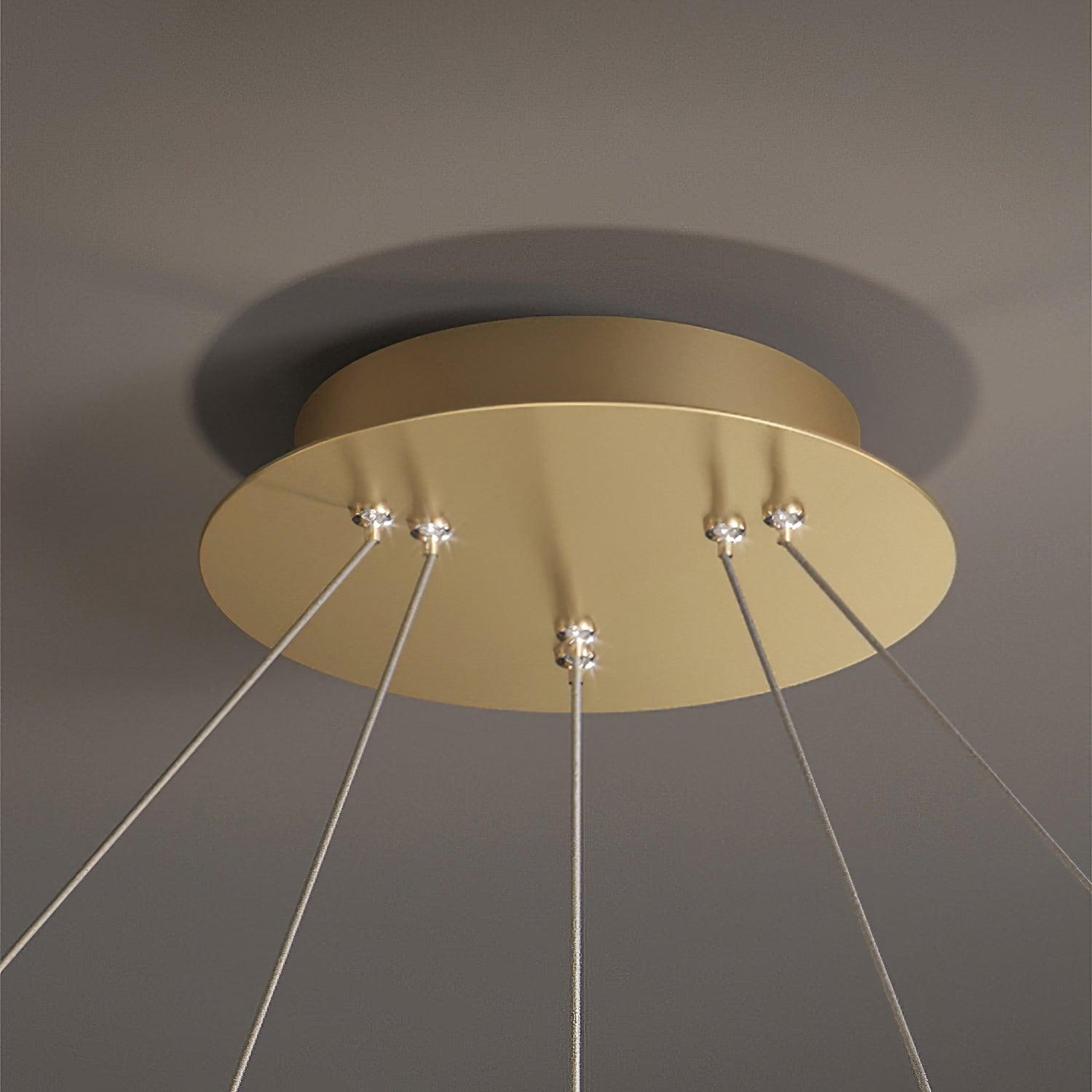 Lustra Chandelier Cercle Cristal Anneau Doré Élégant - Neutralighting