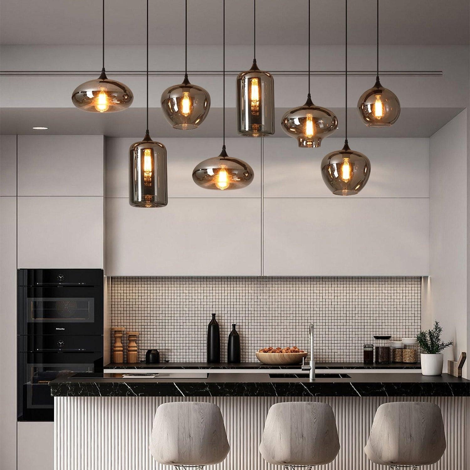 June Suspension Luminaire Industriel Verre Gris Fumé - Neutralighting