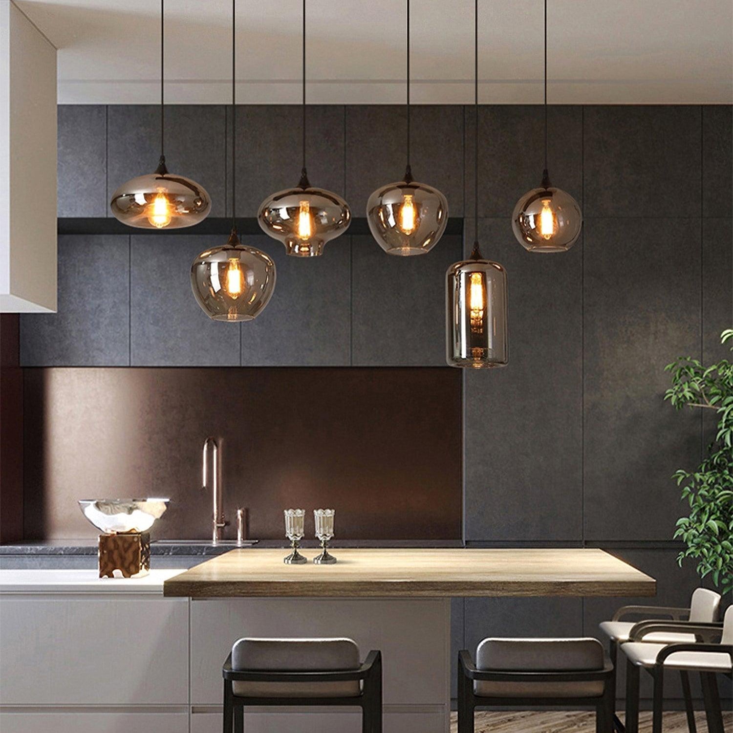June Suspension Luminaire Industriel Verre Gris Fumé - Neutralighting