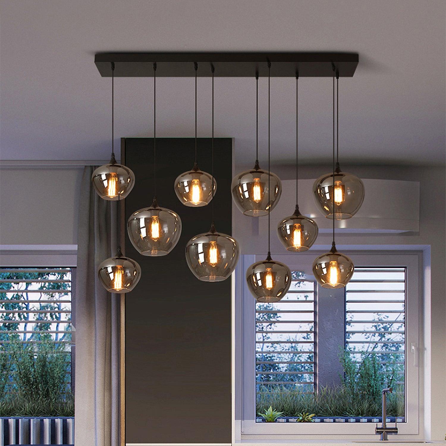 June Suspension Luminaire Industriel Verre Gris Fumé - Neutralighting