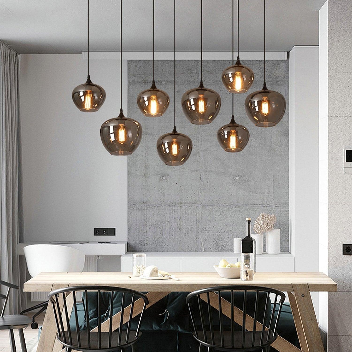 June Suspension Luminaire Industriel Verre Gris Fumé - Neutralighting