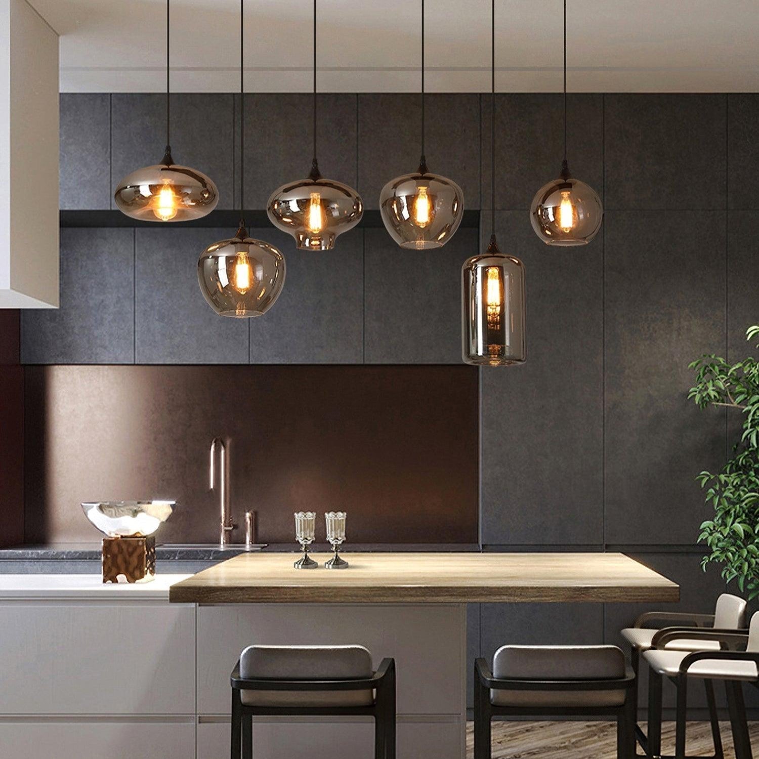 June Suspension Luminaire Industriel Verre Gris Fumé - Neutralighting