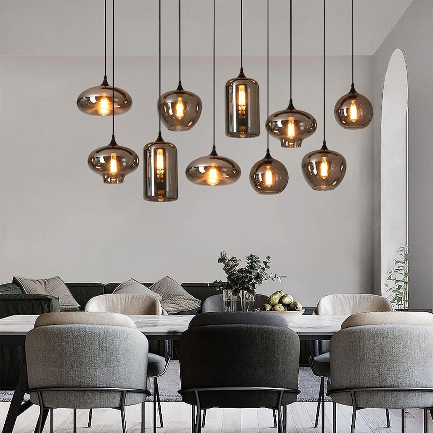 June Suspension Luminaire Industriel Verre Gris Fumé - Neutralighting