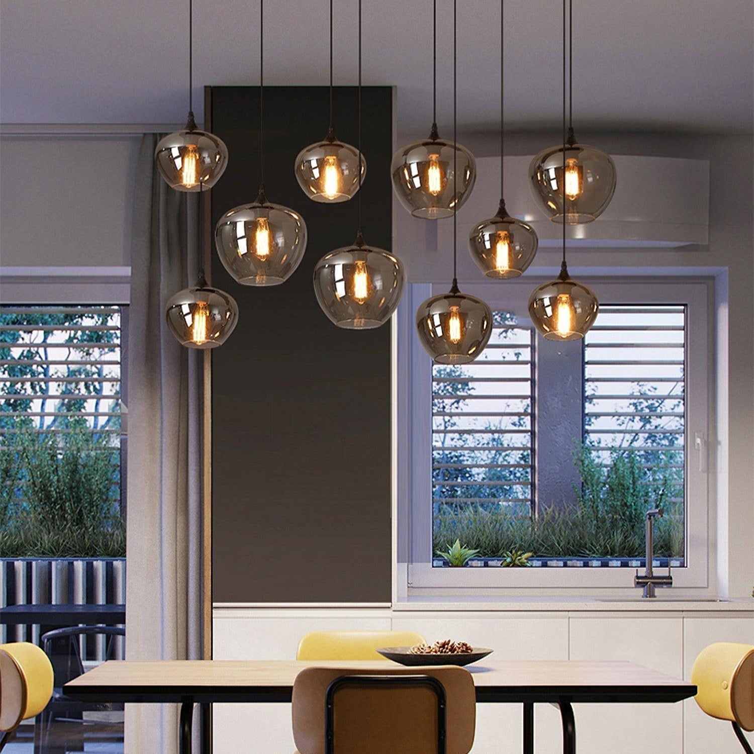 June Suspension Luminaire Industriel Verre Gris Fumé - Neutralighting