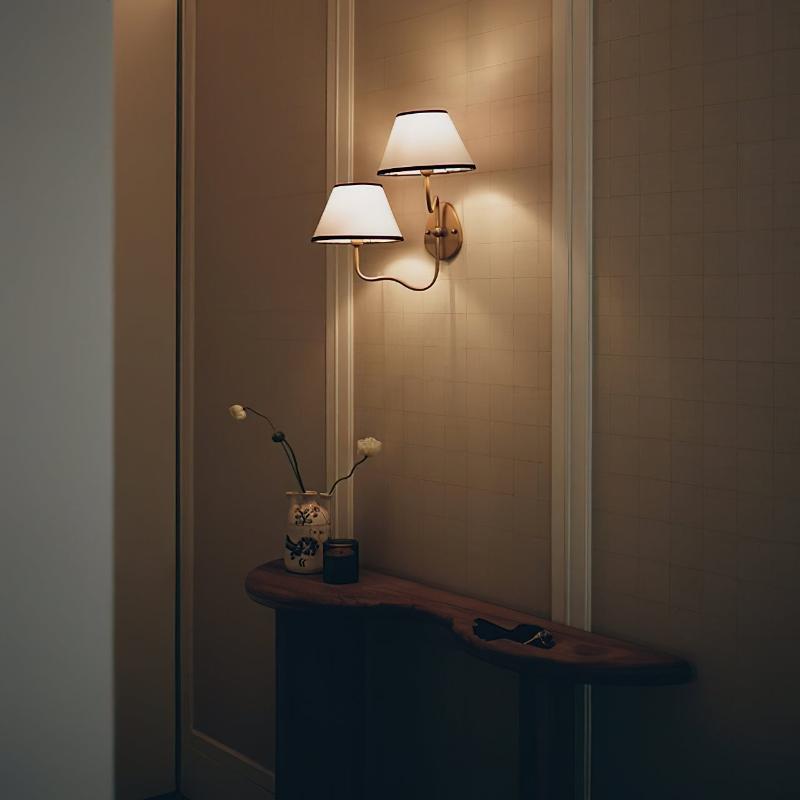 Evynor Applique Murale Laiton Tissu Industriel Vintage - Neutralighting