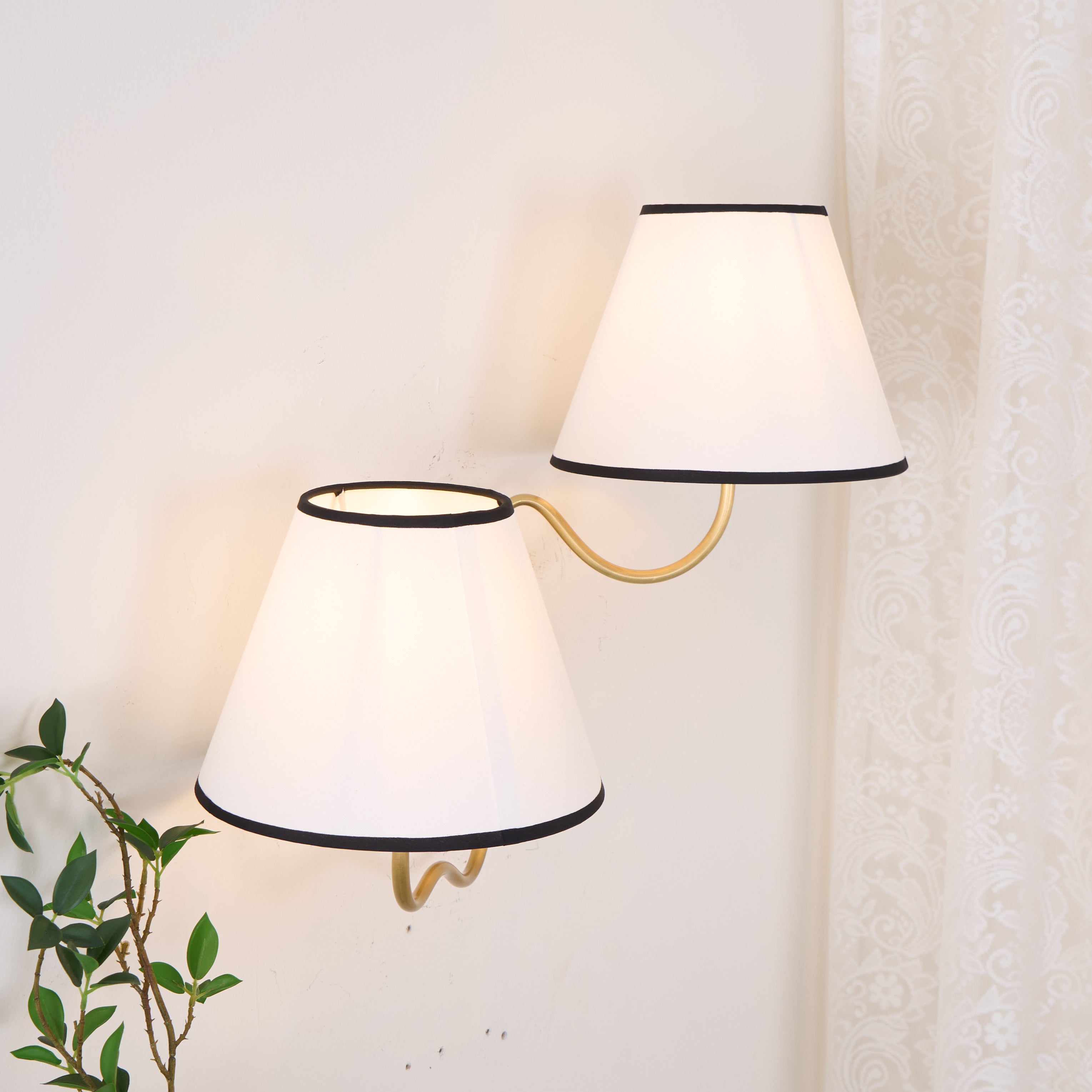 Evynor Applique Murale Laiton Tissu Industriel Vintage - Neutralighting