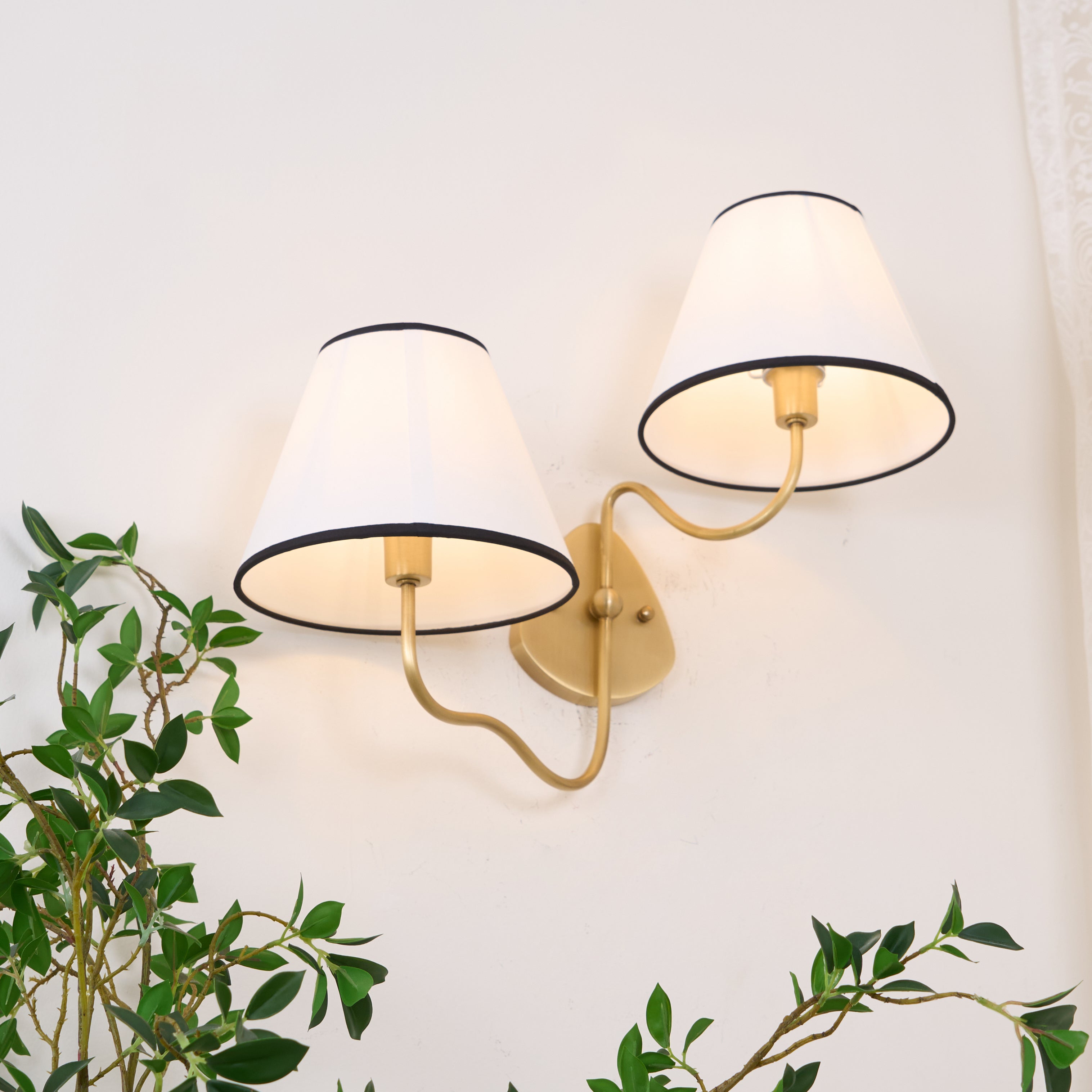 Evynor Applique Murale Laiton Tissu Industriel Vintage - Neutralighting